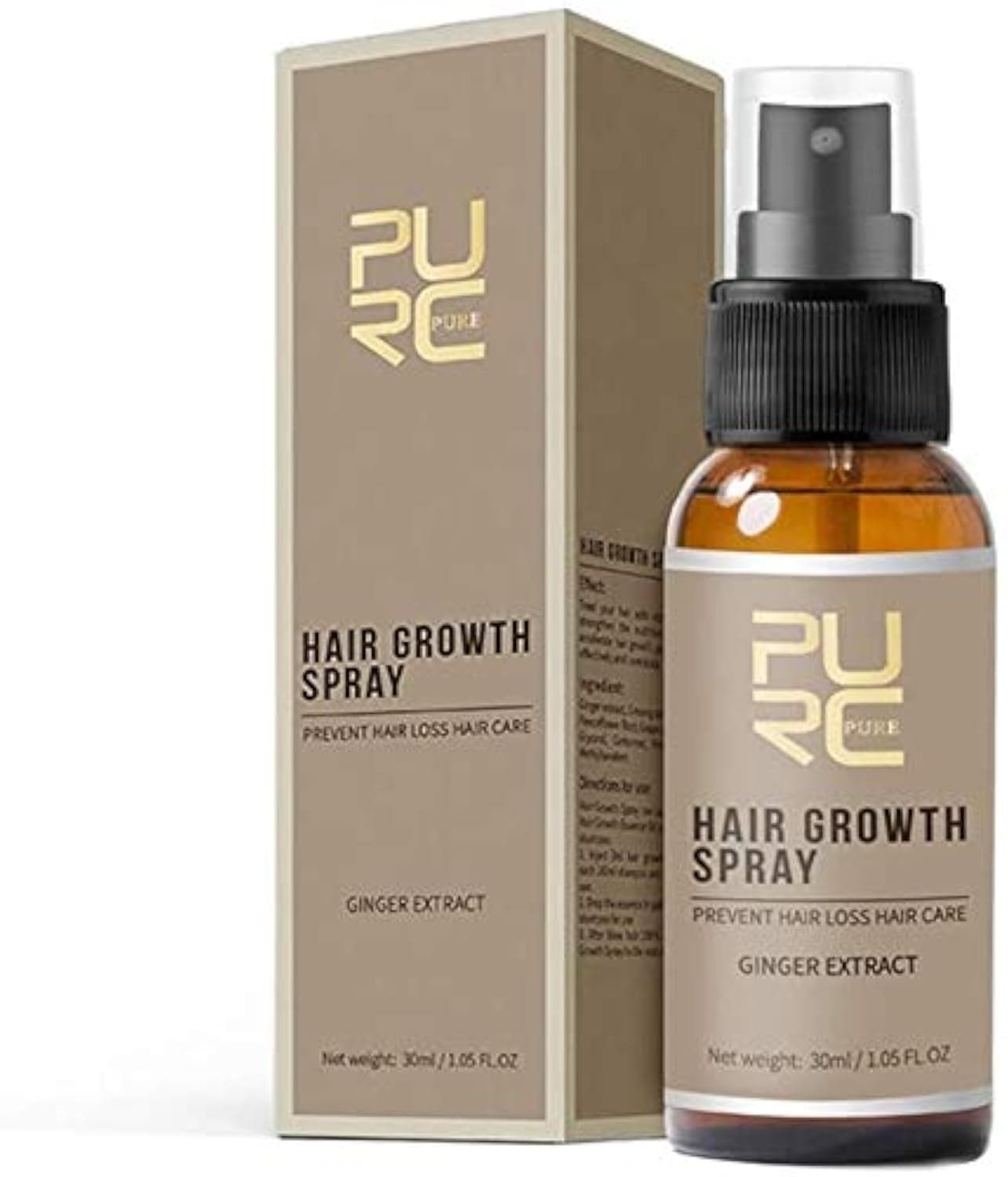 PURC Anti Hair Loss Spray Essence 20ml - Beard Growth Stimulator, Natural Hair and Facial Hair Grower Oil