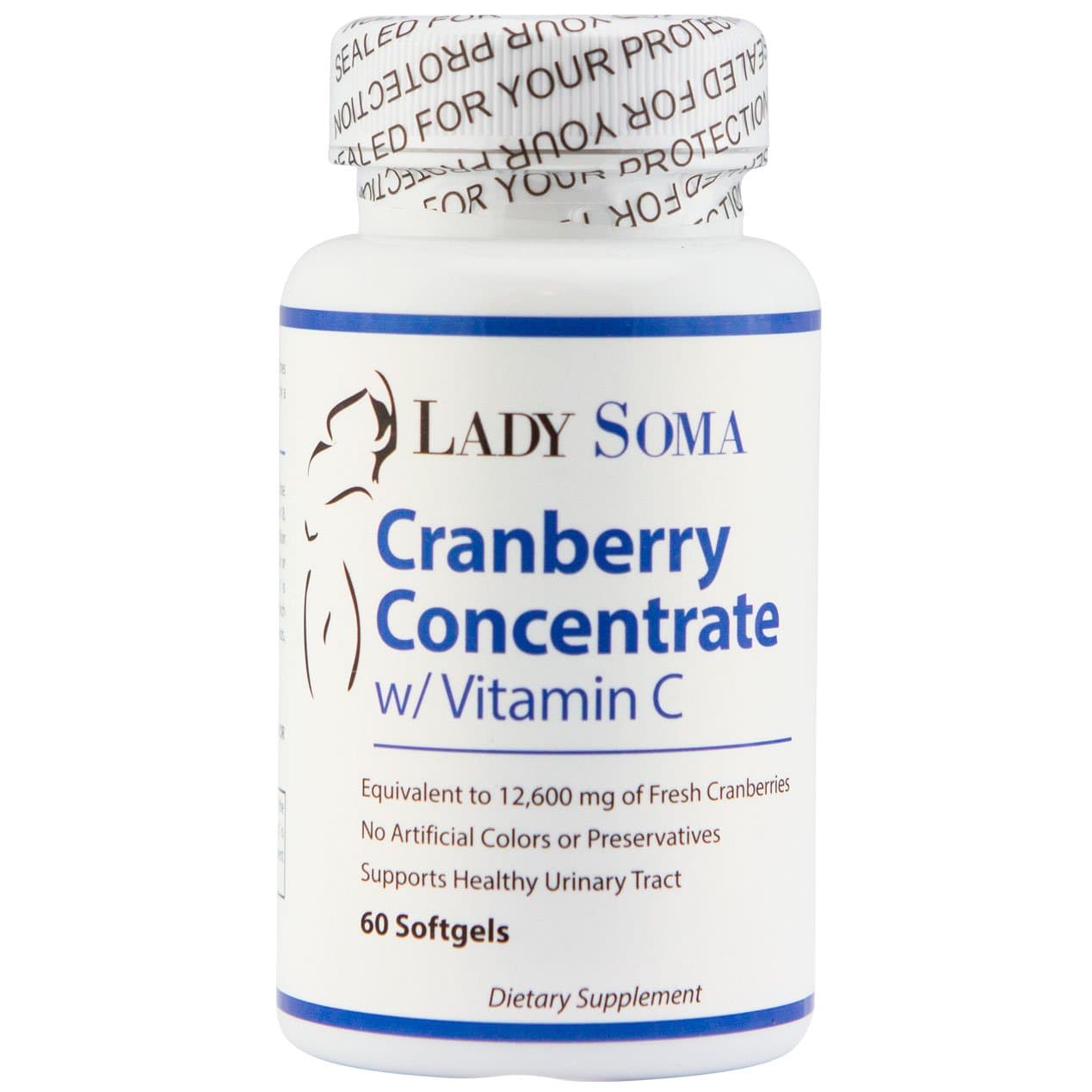 Lady Soma Cranberry UTI Dietary Supplement w/Vitamin C, 60 Soft Gels