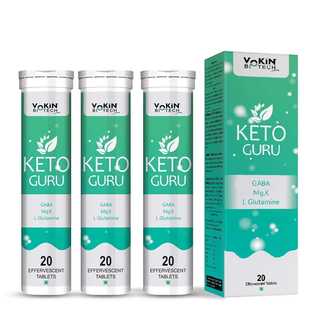 Vokin Biotech Keto Guru Water Soluble Effervescent 20 Tablets ( Pack Of 3 )