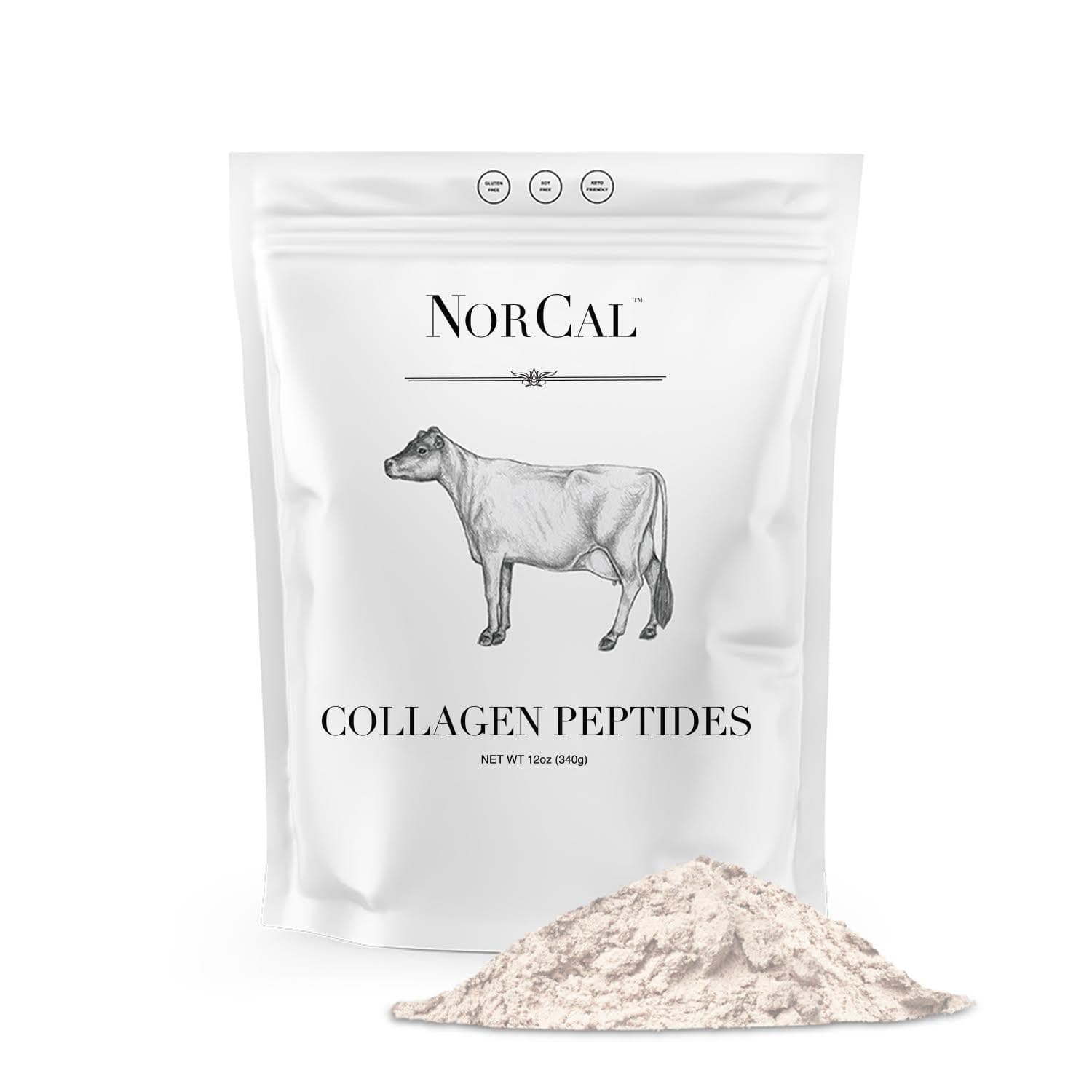 Source Organic Norcal Grass-Fed Collagen Peptide Hydrolysate Powder, 12oz | 20g Protein | Hydrolyzed Keto Supplements Protein Production for Strong Healthy Bones, Joints, Cartilage & Tendons
