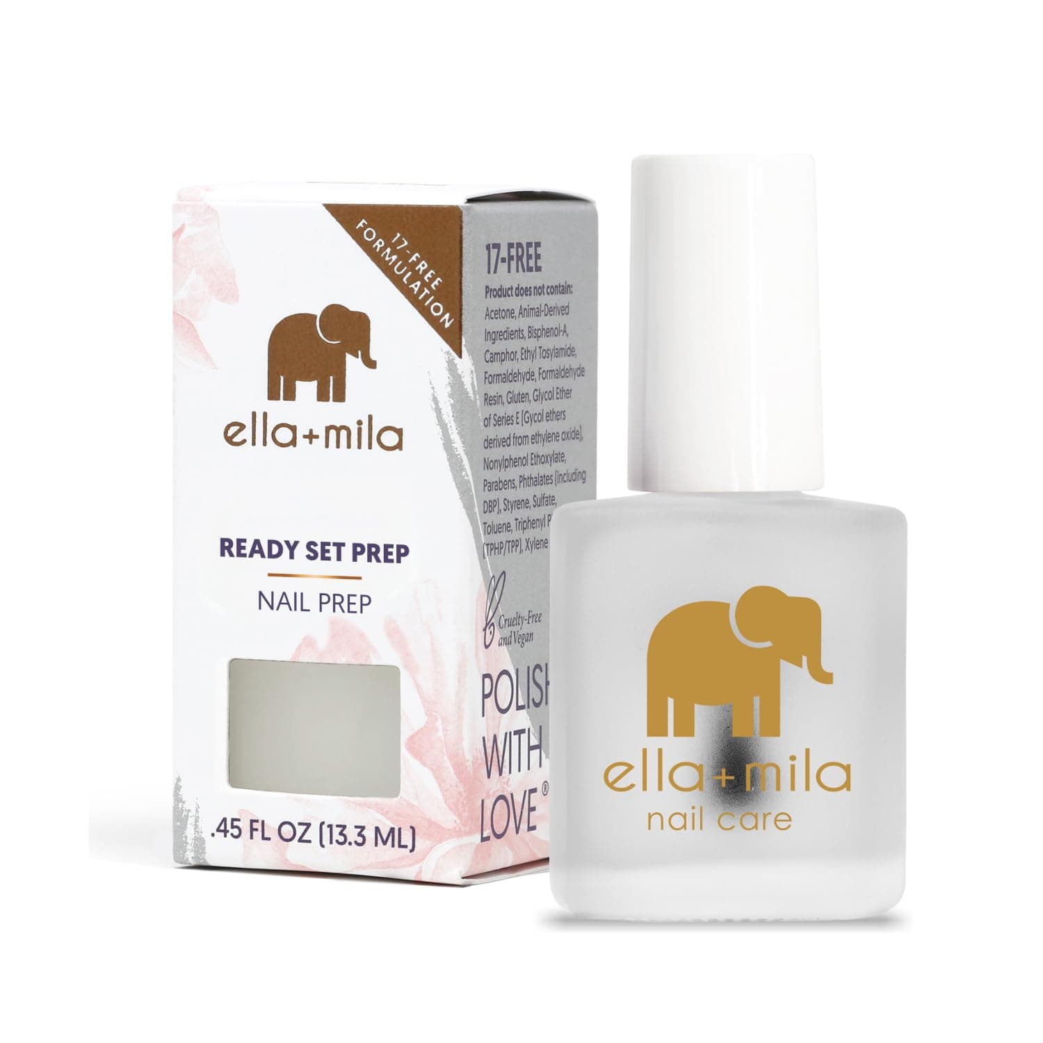 Professional Nail Dehydrator and Primer - 1-Step Nail Prep for Gel Polish, Acrylic & Press On - 17-Free Acid Free Fingernail Primer and Dehydrator - Extends Manicure Life (0.45 fl oz)