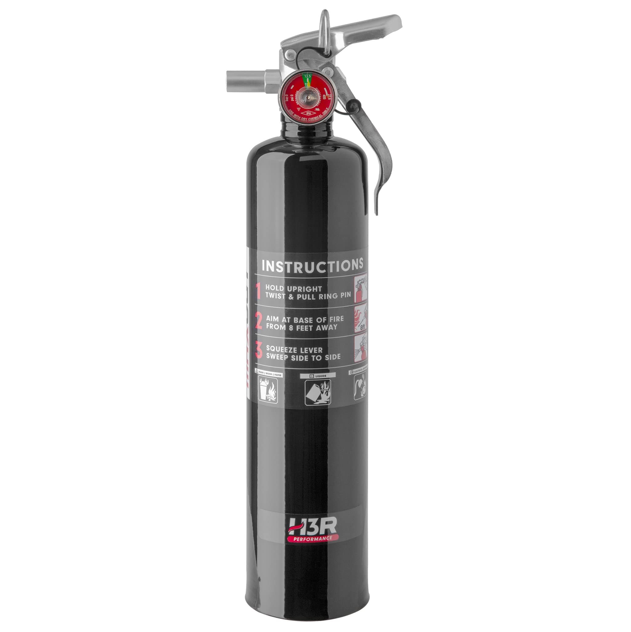 MaxOut ABC Fire Extinguisher for Vehicle, Marine & Home Safety | Car, Truck, Off-Road, UTV, RV, Boat | Refillable Dry Chemical | Mounting Bracket | UL Listed, USCG Approved | 2.5 lbs Black