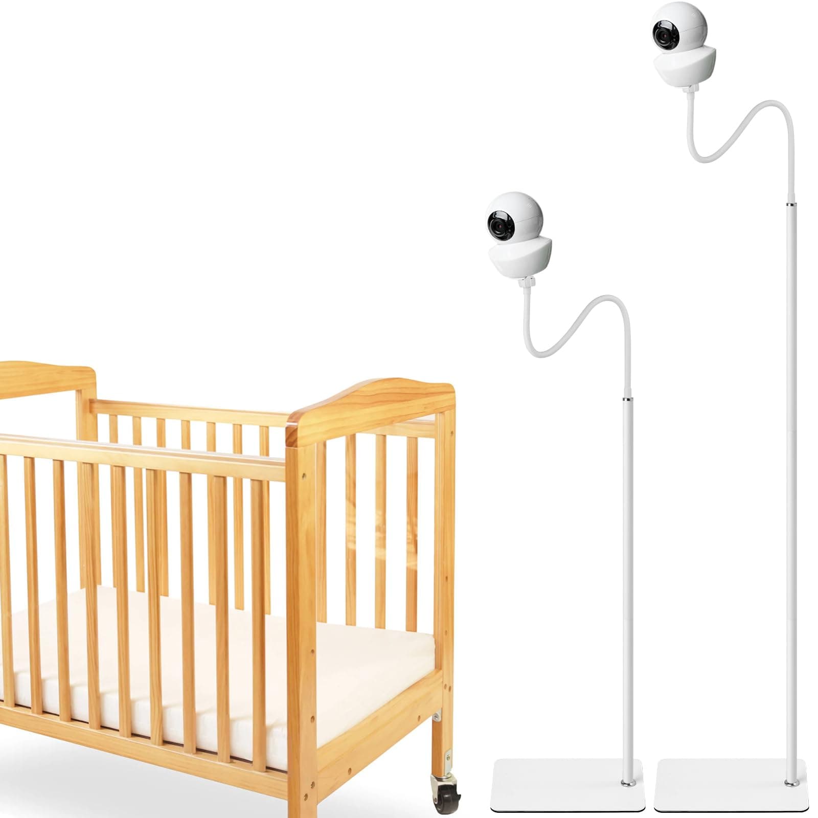 iTODOSBaby Monitor Floor Stand Holder Compatible with Babysense Video Baby Monitor V43/ HDS2/ V24R,Keep Baby Away from Touching,Strong and Heavy Metal Materials,More Safety