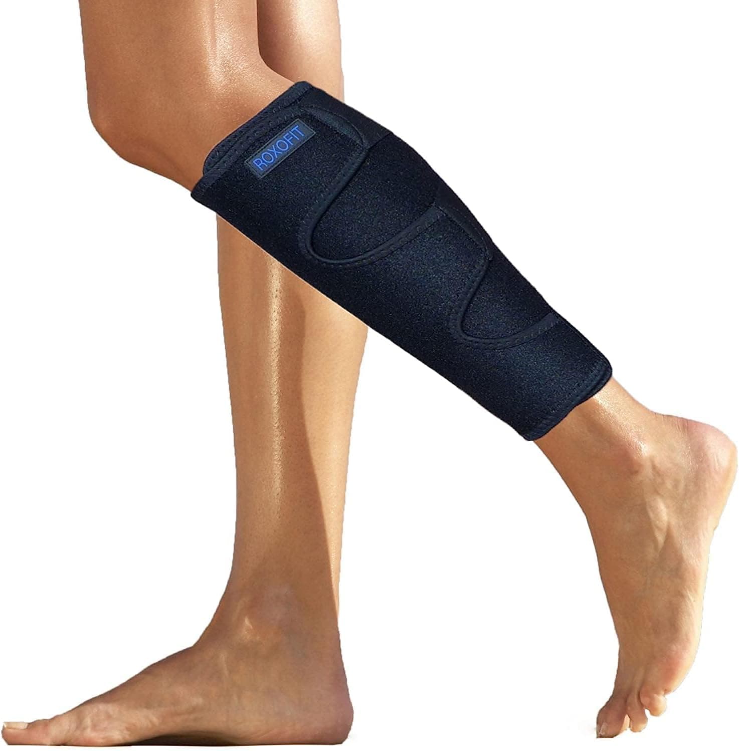 Torn Calf Muscle Brace Strain Wrap for Calf Tear, Shin Splint Pain Relief - Adjustable Tibia Neoprene Support Compression Sleeve for Men and Women