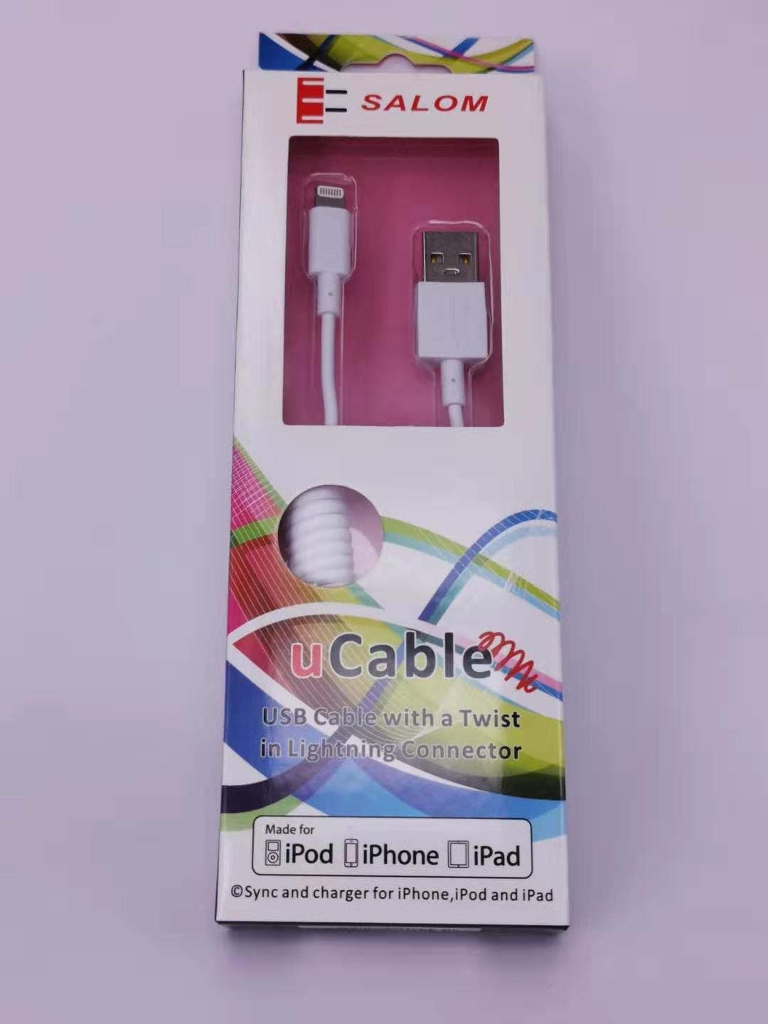 The original UCable iPhone Coiled 1.2m (3ft 11in) USB2.0 Data transfer/Charging cable. Complete charge and sync compatibility USB A to Lightning (Retail Packaged in Black).