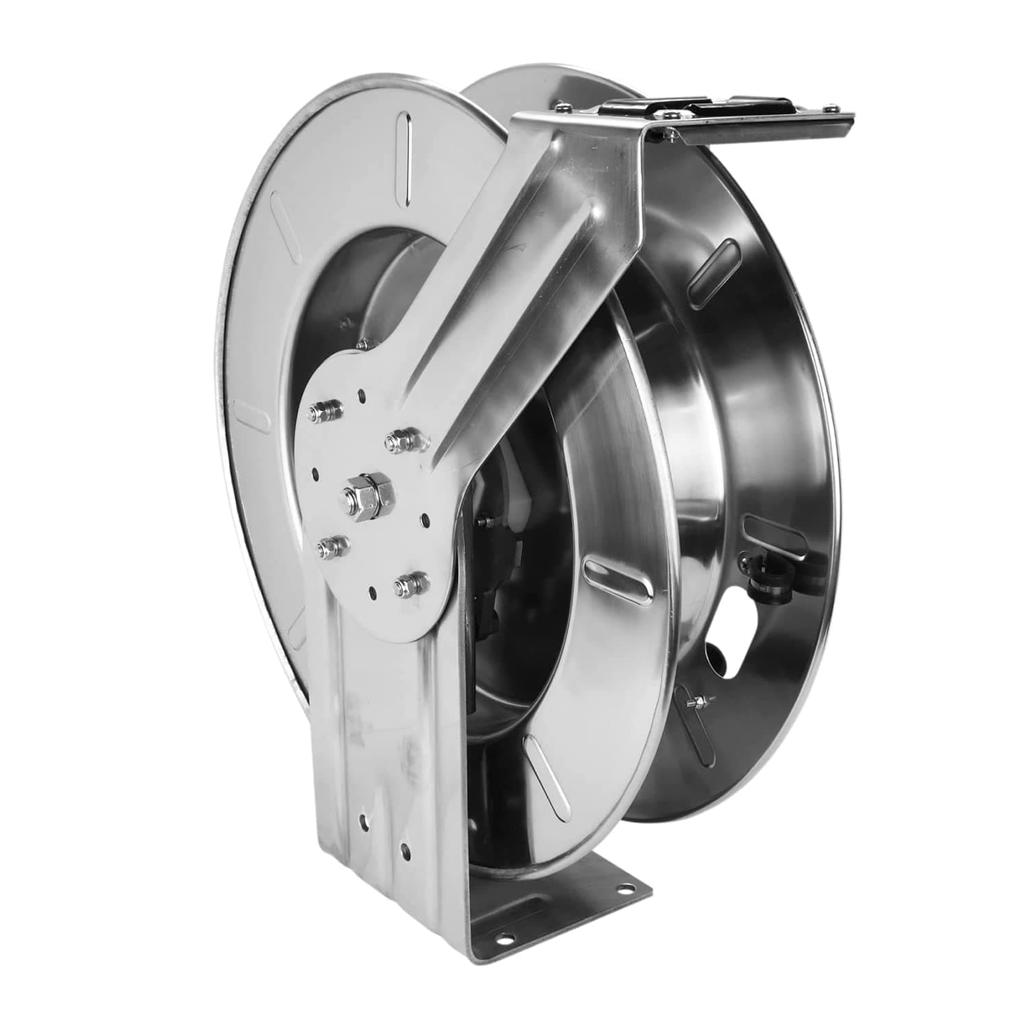 2750-12SS: Stainless Steel Hose Reel W/ 1/2" Fittings (No Hose)