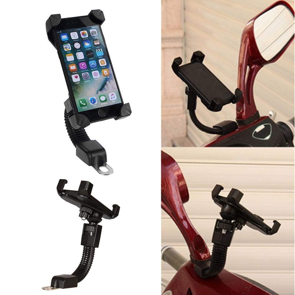 LDG WARE Two Wheeler Bike Mobile Phone Mount Holder Adjustable 360 Degree Universal Mobile Phone Holder [Black]