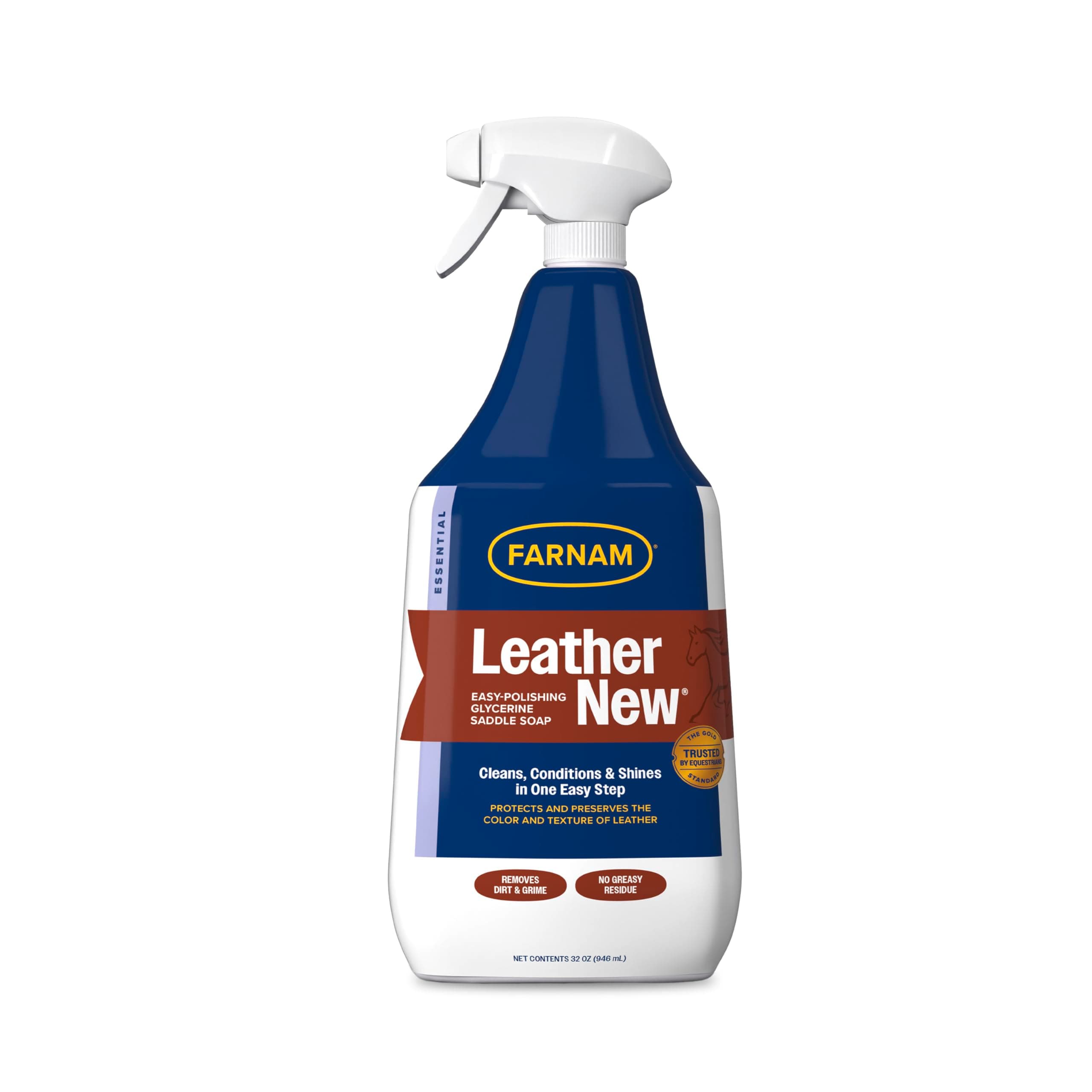 Farnam Leather New Easy-Polishing Glycerine Saddle Soap and Leather Cleaner, 32 oz