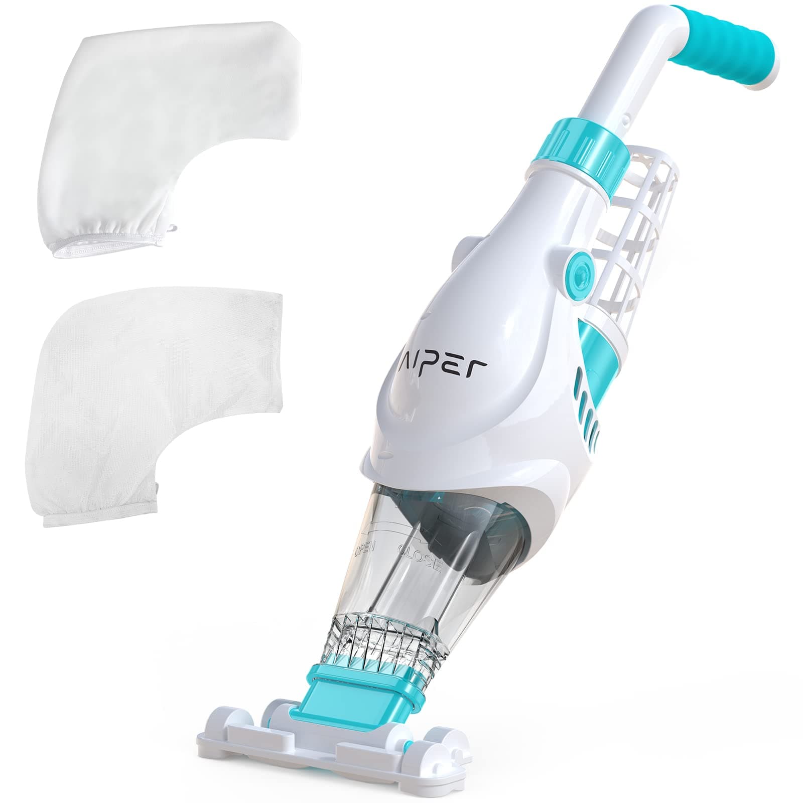 AIPER Cordless Pool Vacuum, Handheld Rechargeable Pool Vacuum Cleaner, Over 60 mins Running Time, Perfect for Above Ground Pools and In-Ground Pools, for Leaves, Sand and Debris