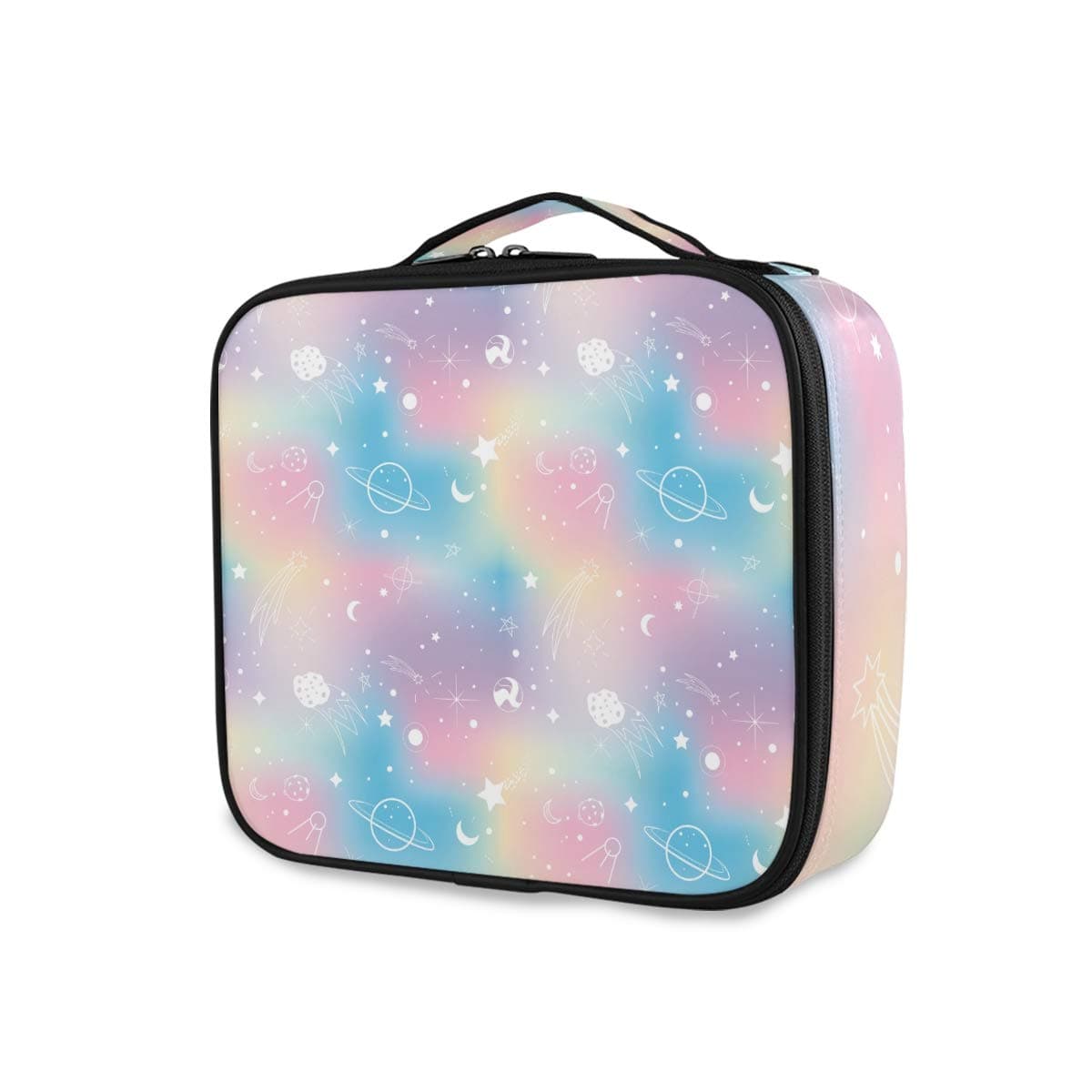 Unicorn Makeup Case Storage Boxes Rainbow Planet Makeup Bag Hairdressing Tools Organiser with Dividers Large Capacity Travel Vanity Beauty Cosmetic Case for Teen Girl Women