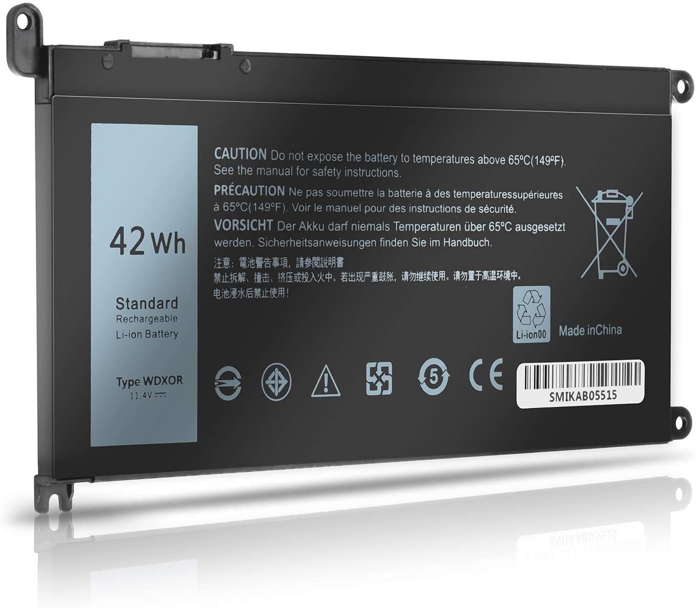 BIUBOTY WDX0R WDXOR Battery Compatible with Dell Inspiron 13 15 5000 7000 5570 7579 7570 7378 5567 7573 5565 5379 5378 Latitude 3490 3590 3340 3400 3390 3500 3190 5468 Dell 42WH WDXOR 11.4V Battery
