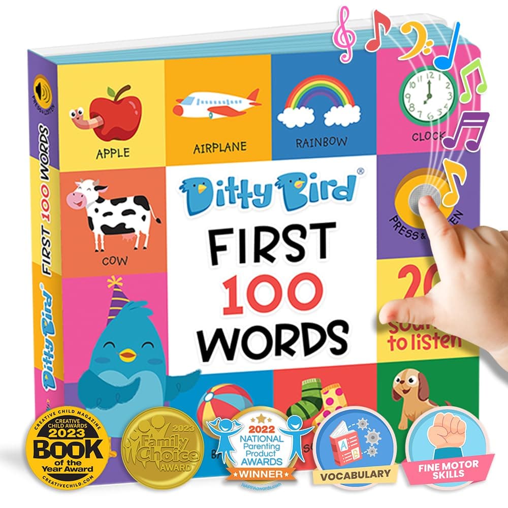 DITTY BIRD Interactive Musical Toy | 100 Words for Baby and Toddler | Educational Talking Toy | Explore Baby First 100 Words | Electronic Early Development Toys for Toddlers 1-3.…