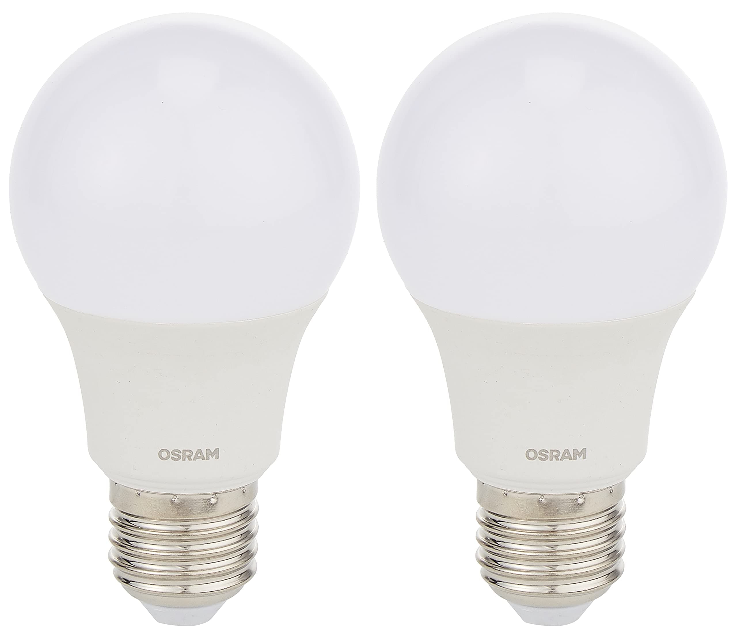 Osram Osram Led Value Classic A Frosted Replace 75W 10W, Screw Base E27 , Warm White/3000K 700 Lm Pack Of 2, O-Led-Cla-10W-Wfs-2P