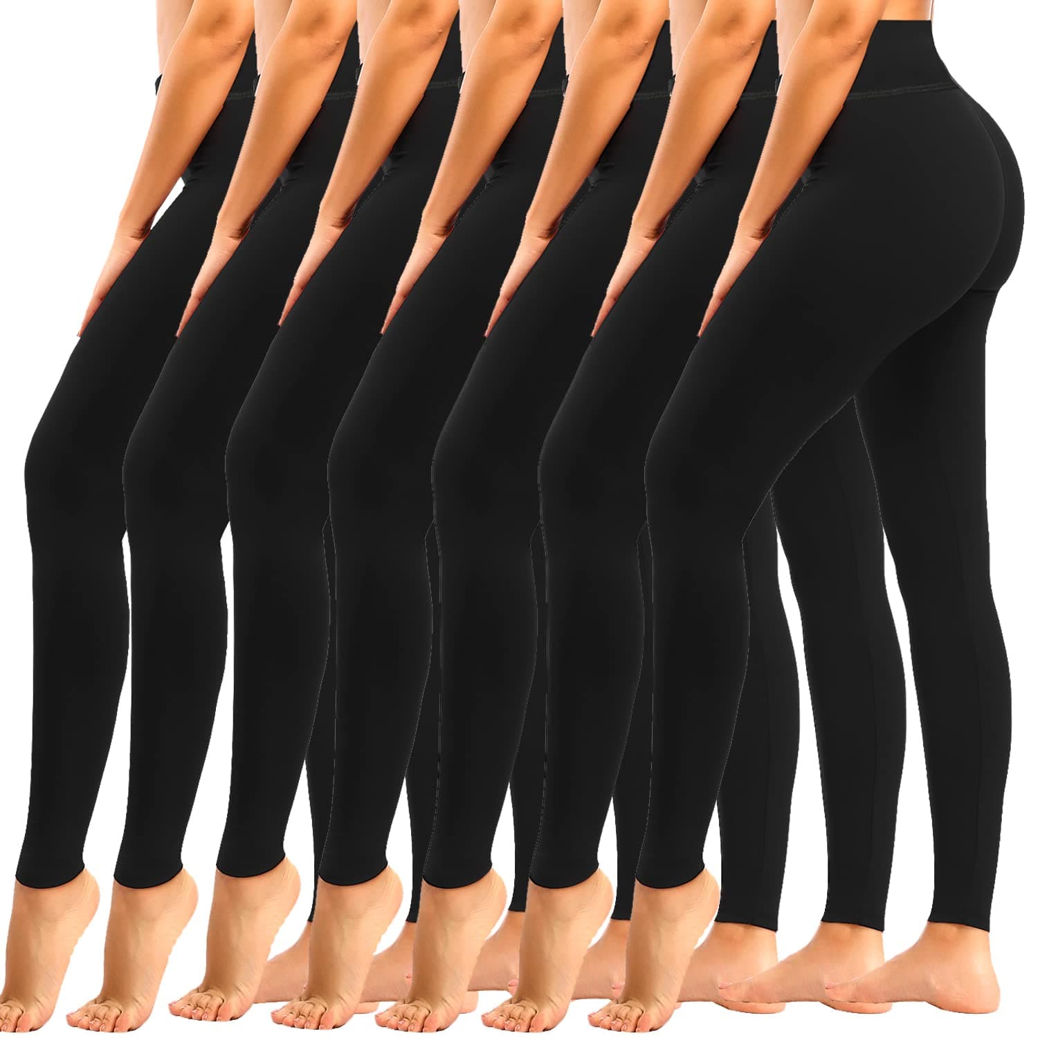 7 Pack High Waisted Leggings for Women Tummy Control Soft Workout Yoga Pants Full Length & Capri