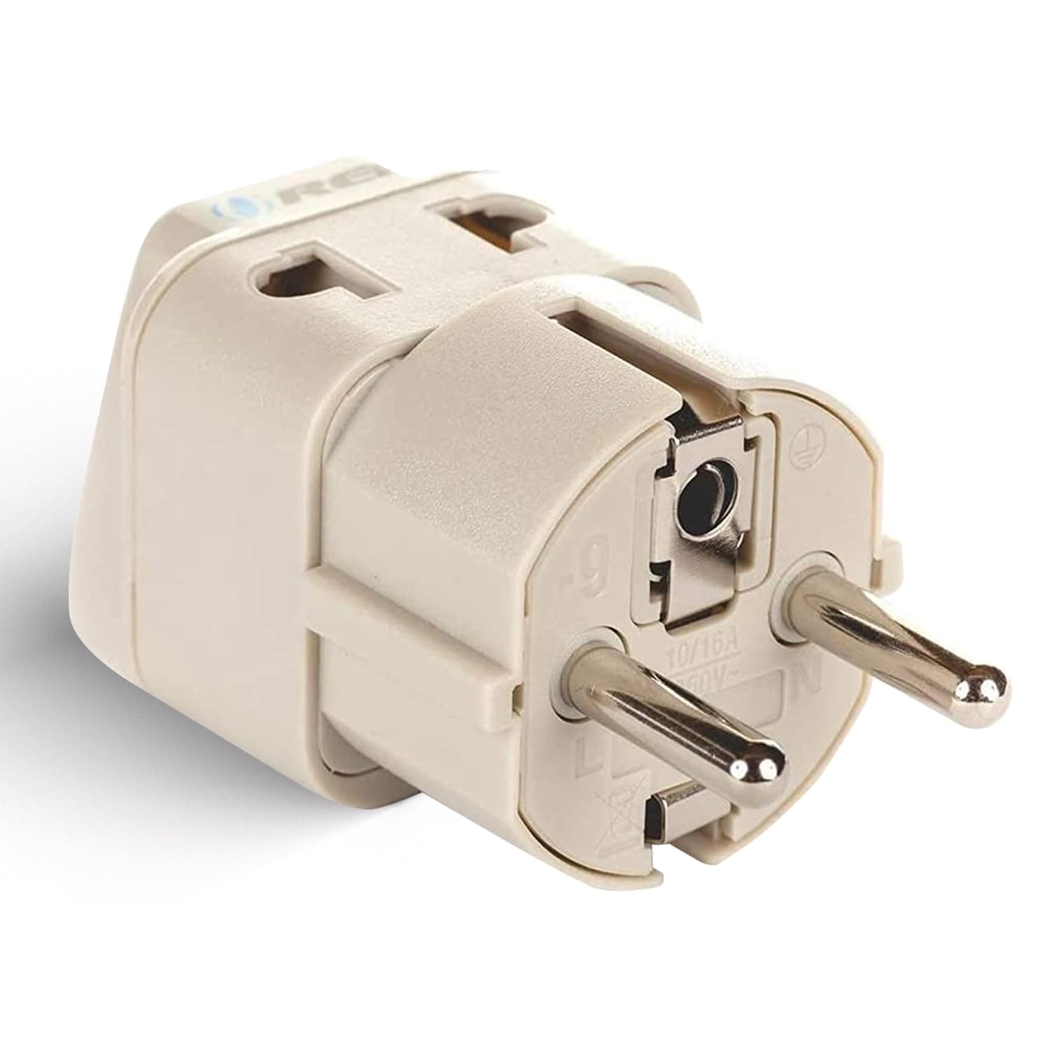 OREI Europe Travel Adapter, India to Europe (Schuko) Plug - Type E/F India to Europe Adapter - 2 in 1 - Perfect for Laptop, Camera Charger and More - CE, RoHS - Beige.
