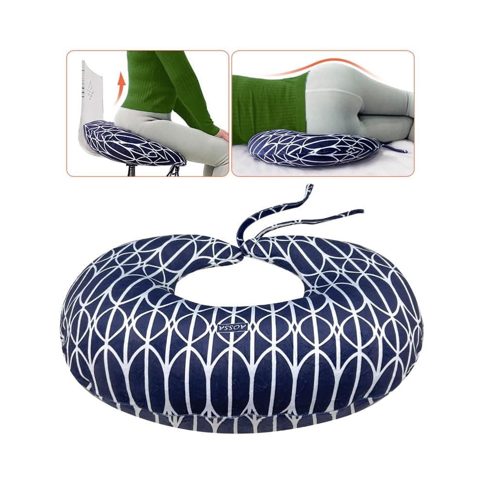 AOSSA BBL Pillow After Surgery for Sleeping Butt Pillow Brazilian Butt Lift Sitting Donut BBL Post Surgery Recovery Booty Pillow Hip Lumbar Back Bed Cushion Seat Chair Foam
