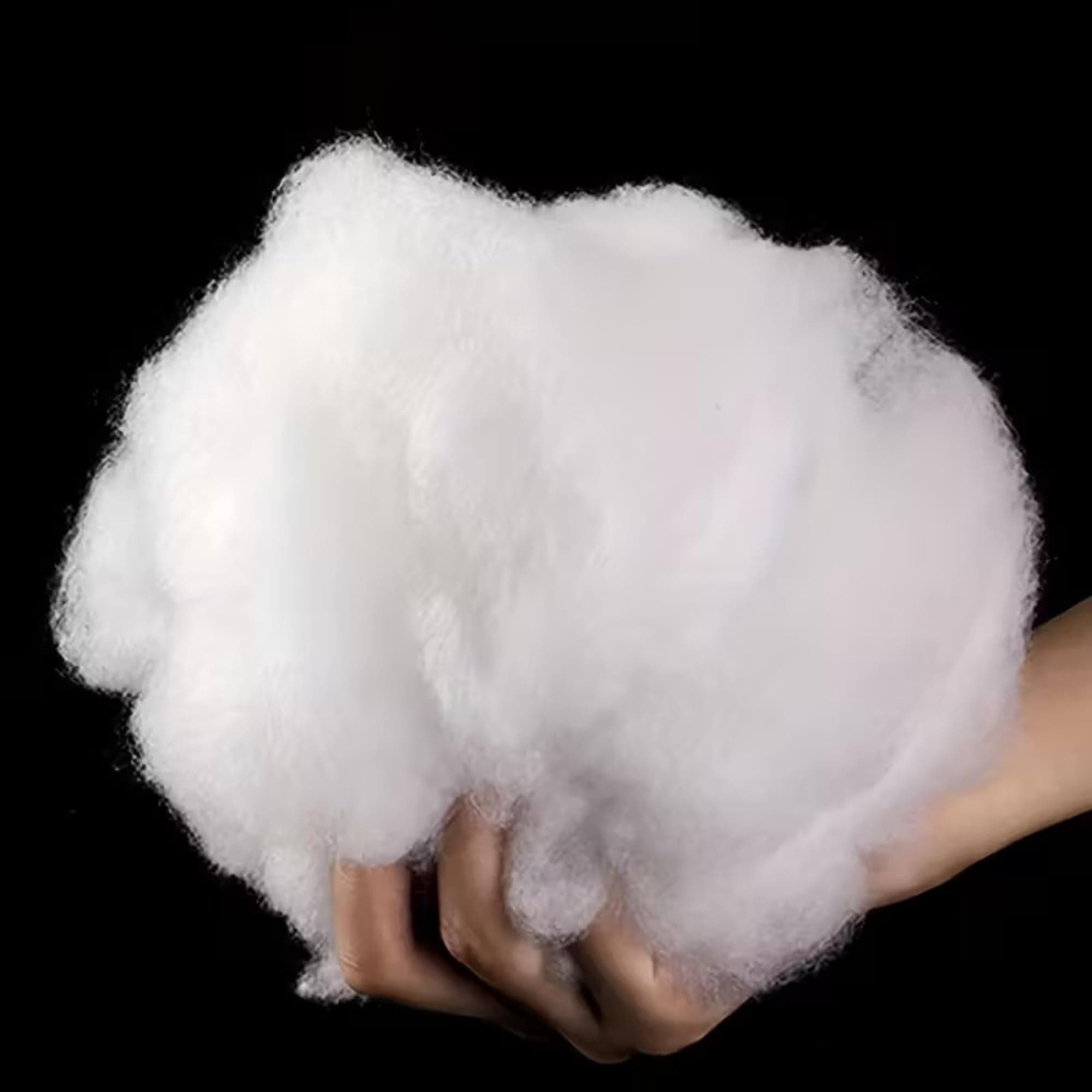 Super Soft Polyester Fiber Filling – Premium White Synthetic Fiber Fill Stuffing for Pillows, Cushions, Quilts, Toys & Crafts | Fluffy High Resilience Polyester Filling Material (1 KG Pack)