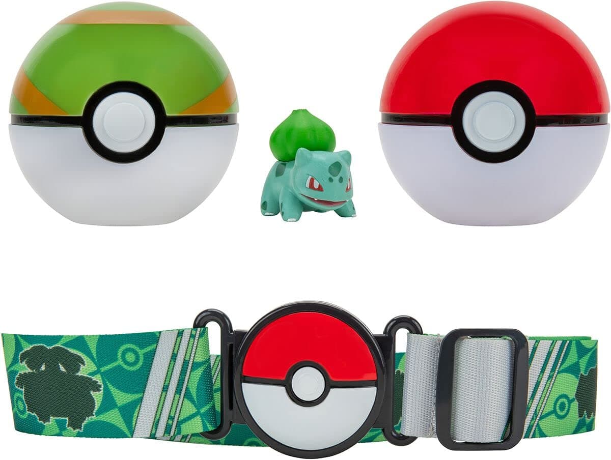 Pokémon Clip 'N' Go Poké Ball Belt Set (Poké Ball, Nest Ball, and Bulbasaur #1) W9 PKW2715