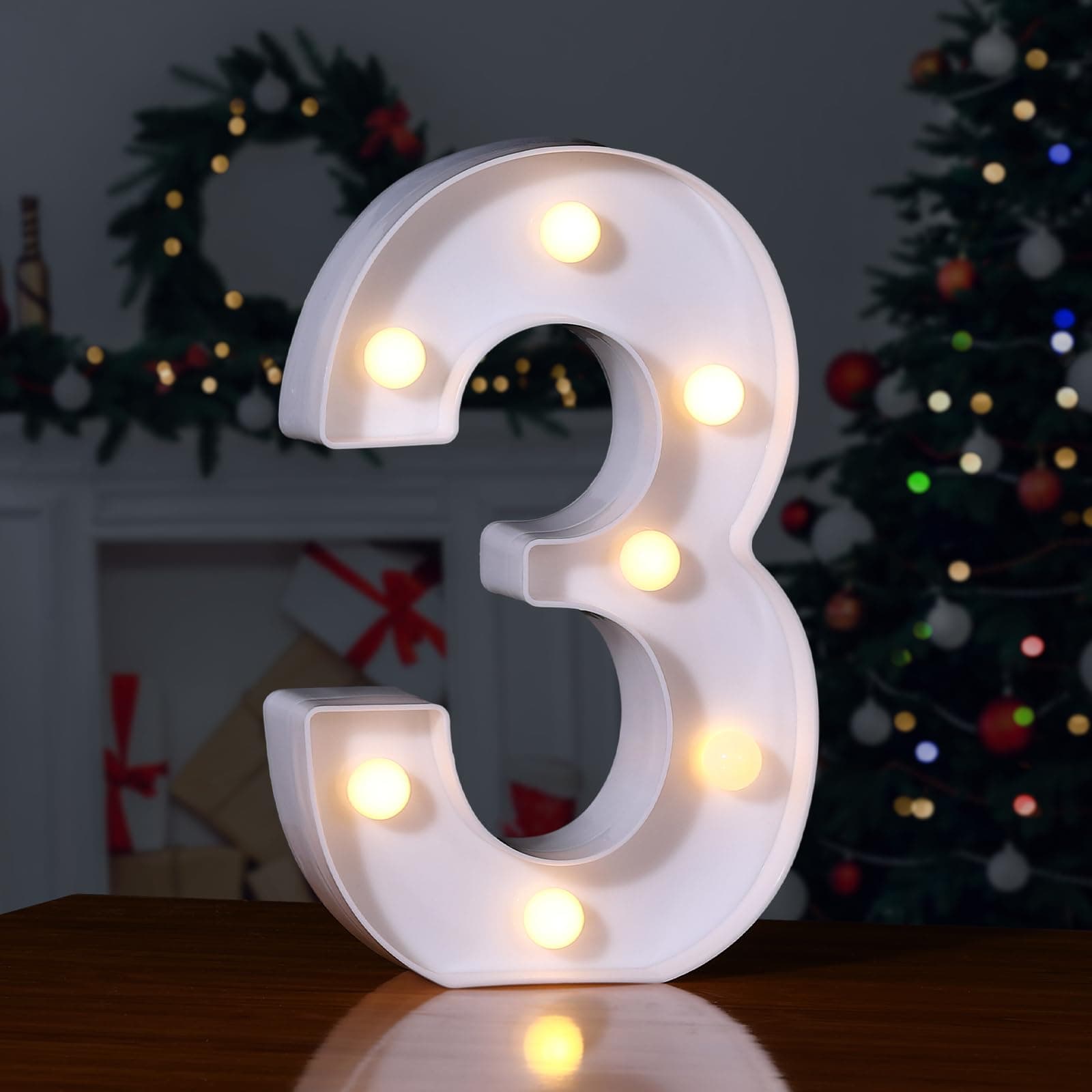 Foaky LED Light up Numbers Sign Marquee Numbers Sign for Night Light Table Decorations for Birthday Party (3)