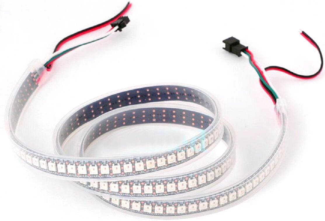 144 Pixels 1m LEDs WS2812B 2812 WS 2812 LED Digital 5050 SMD RGB LED Strip DC5V Waterproof ip67 (Black PCB)