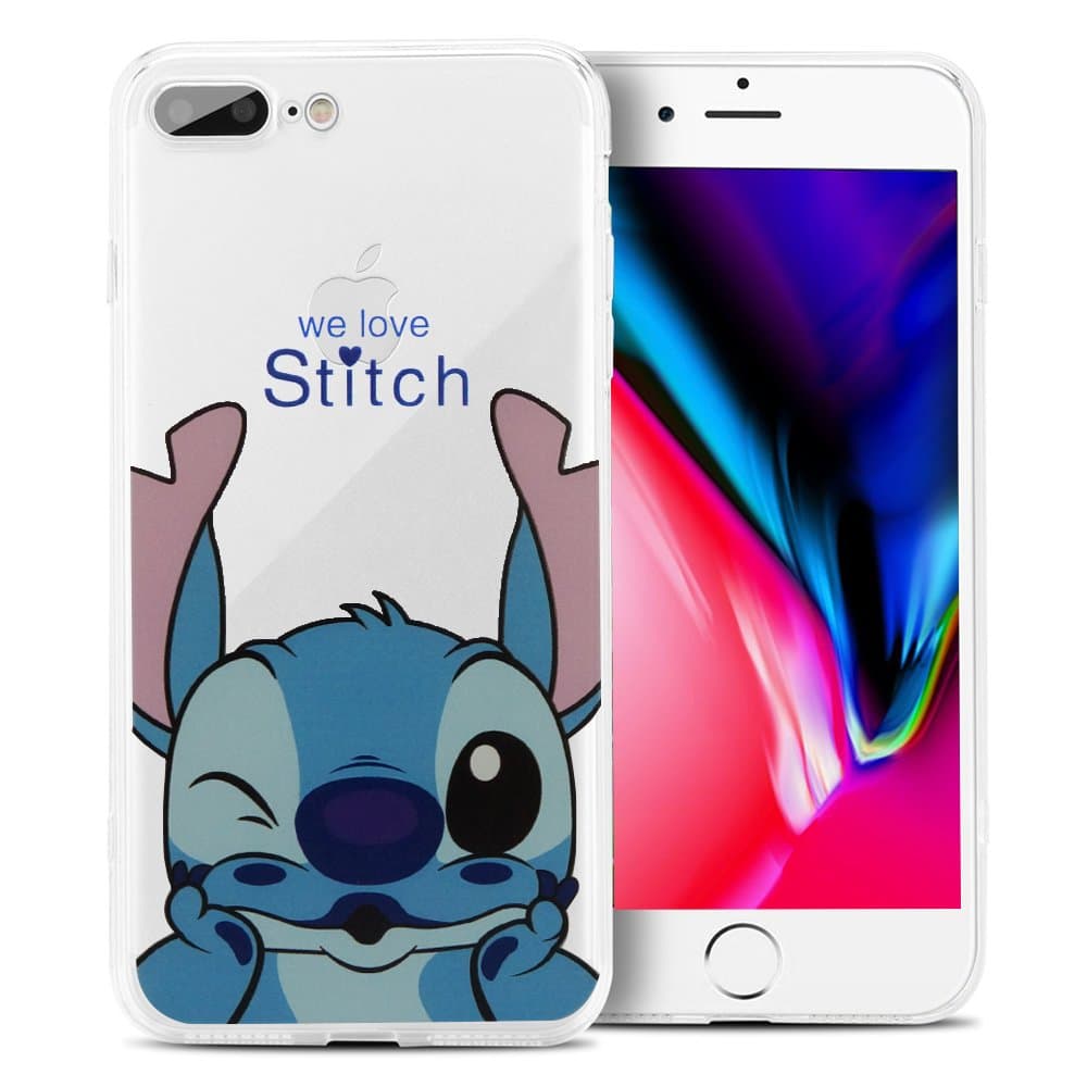 ShopInSmart® cartoon Disney® transparent silicone (TPU) phone case, for Apple iPhone 8 Plus 5.5 inch -