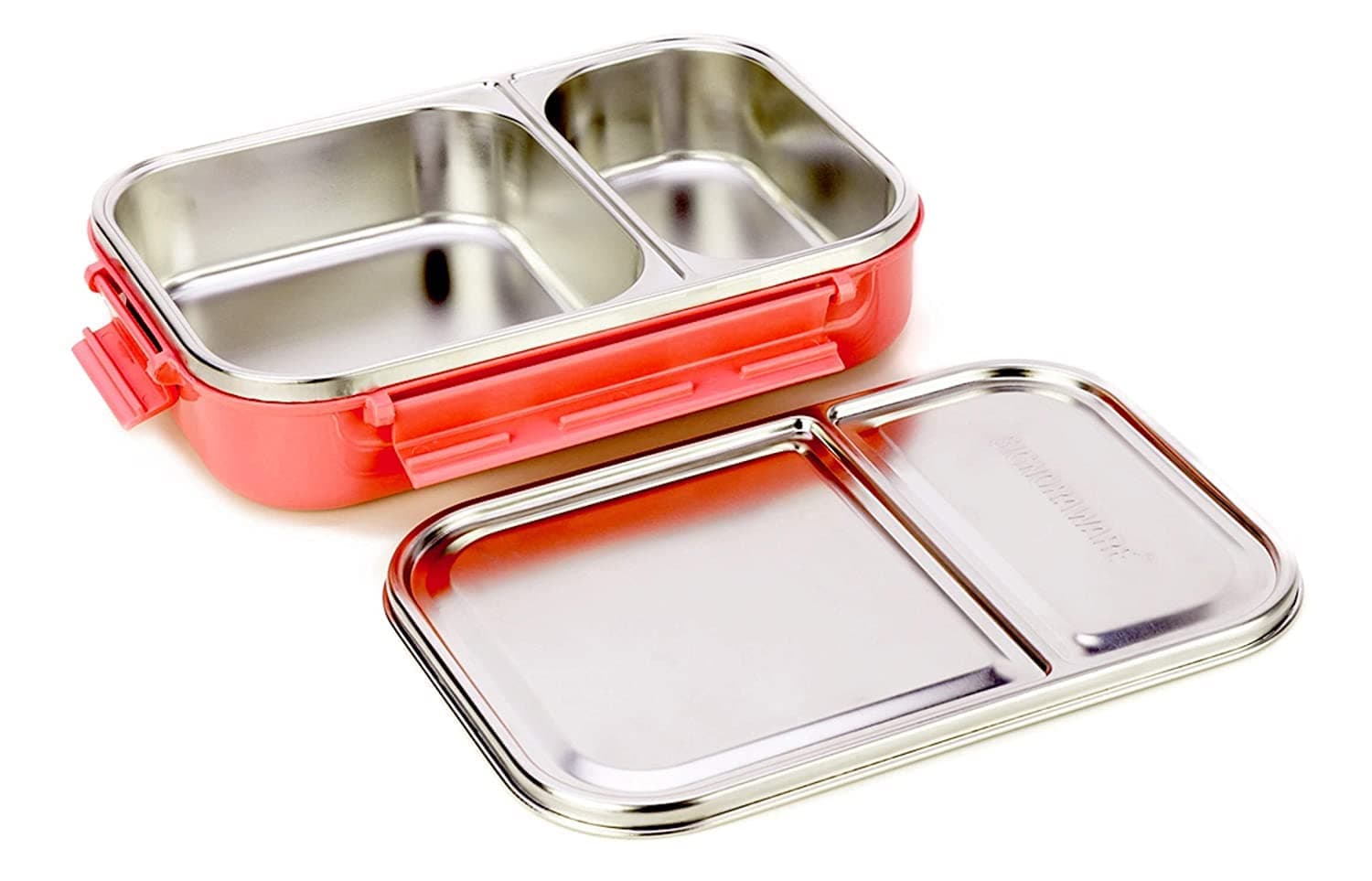 SignorawareStainless Steel Slim Lunch Box with Lid (1000 ml, Red)