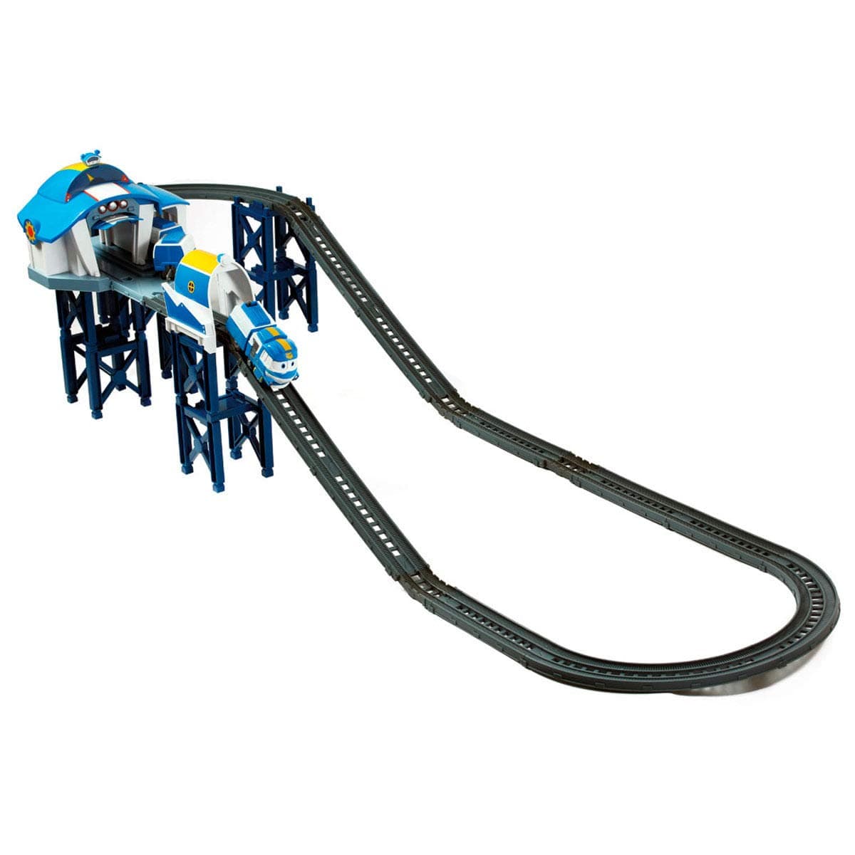 Robot Trains - Kay Base Circuit 124 cm + Automatic Kay Train and 3 Cars Included - Nursery Toy