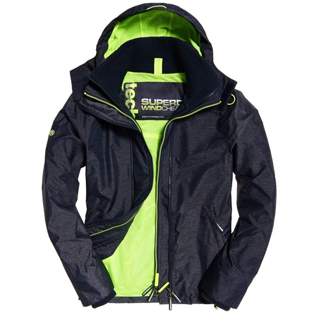 Superdry Men's Tech Hood Pop Zip Windcheater Sports Jacket