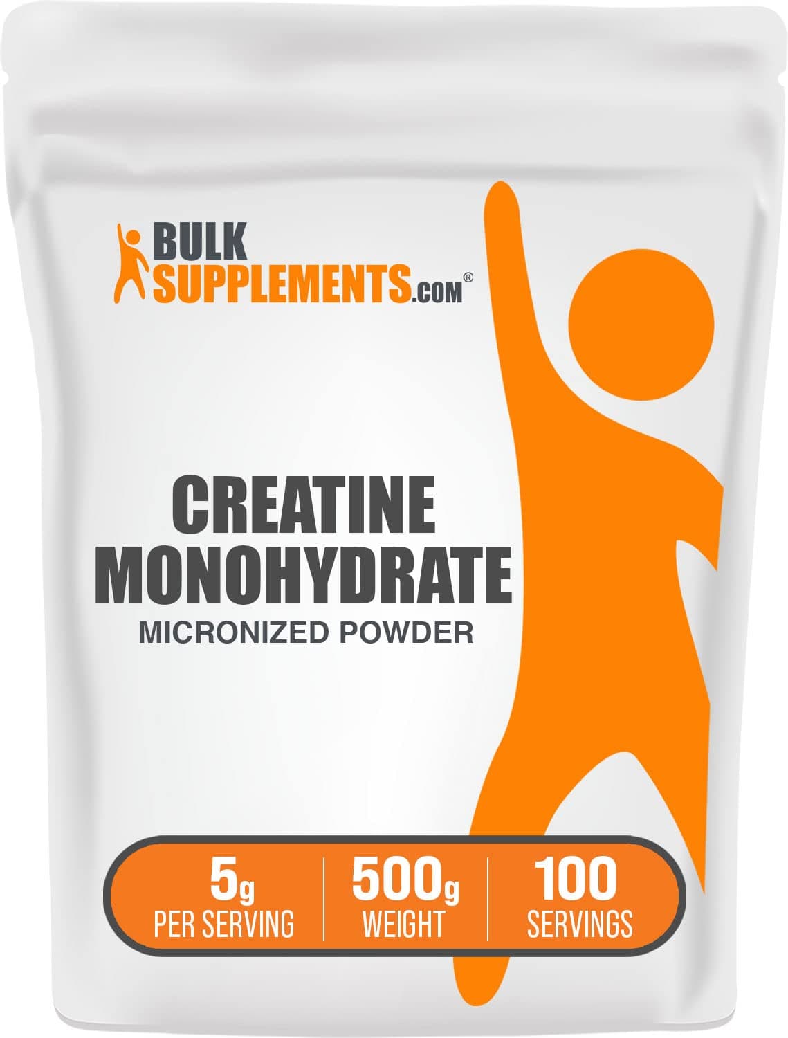 BulkSupplements.com Creatine Monohydrate Powder | Creatine Powder, 5g per Serving, Pure, Unflavored & Gluten Free, 500g