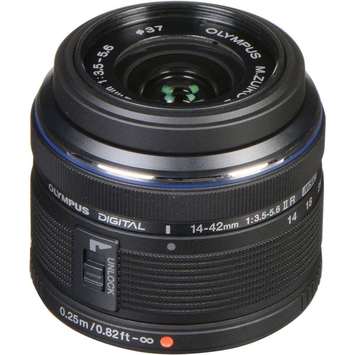 OLYMPUS M.Zuiko Digital 14-42mm F3.5-5.6 IIR Black For Micro Four Thirds System Camera, Compact 3x zoom Lens