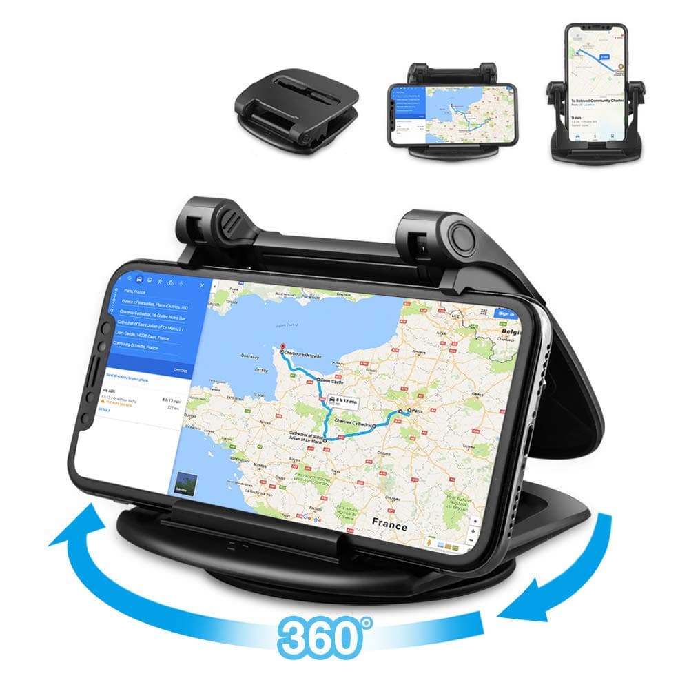 Cell Phone Holder for Car, Car Mount Dashboard Cell Phone Holder [Easy Opening & Neat Folding], Dashboard GPS Holder Mounting in Vehicle for iPhone, Android Smartphones, GPS