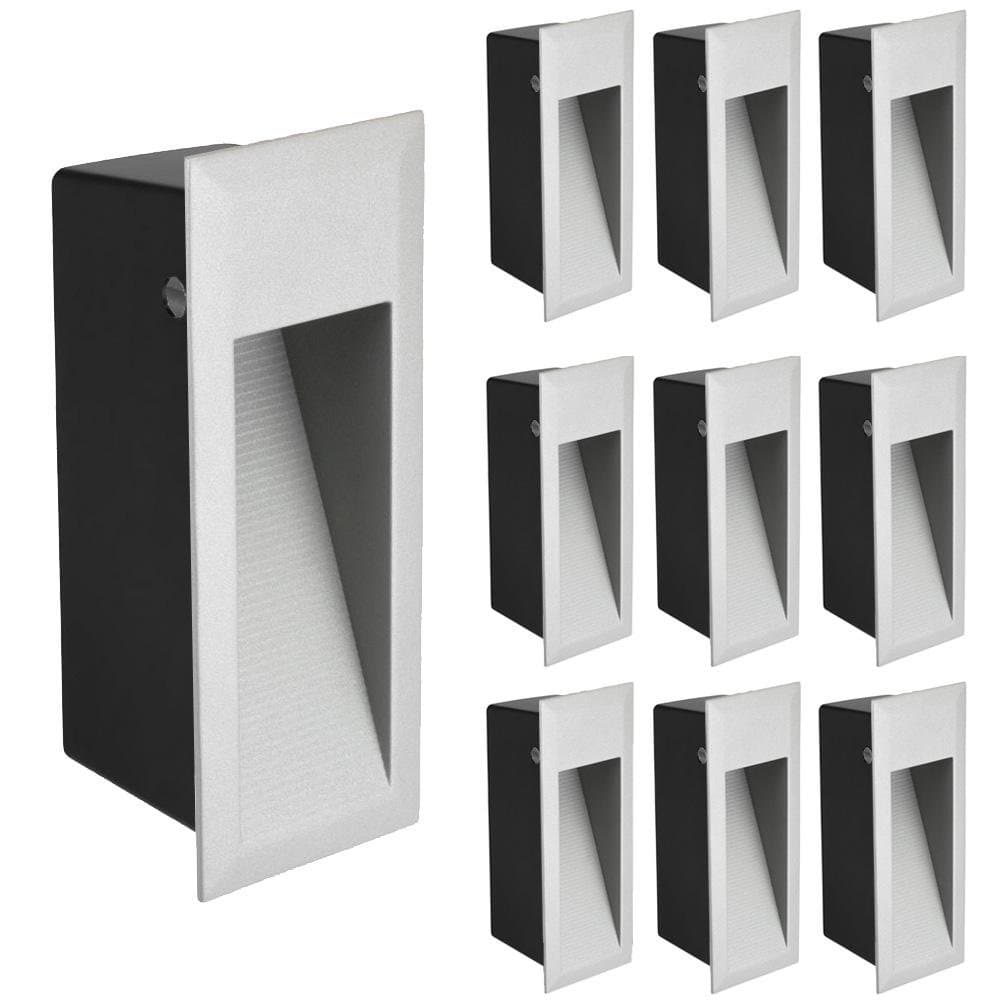 ledscom.de LED Stair Light Wall Light, Outdoor, Angular, Warm-White, 230V, 10pcs.