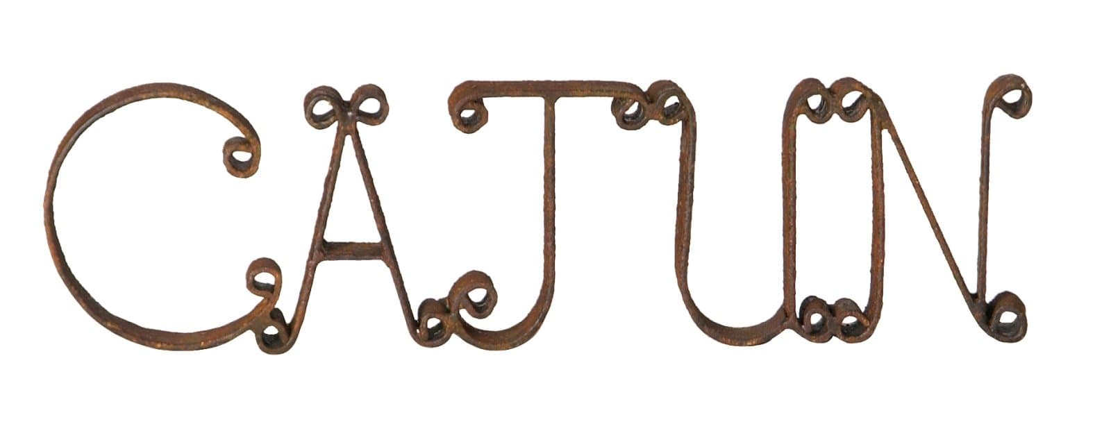 Cajun Cutout Lettering 15 Inch Rustic Finish Metal Shelf or Wall Decor