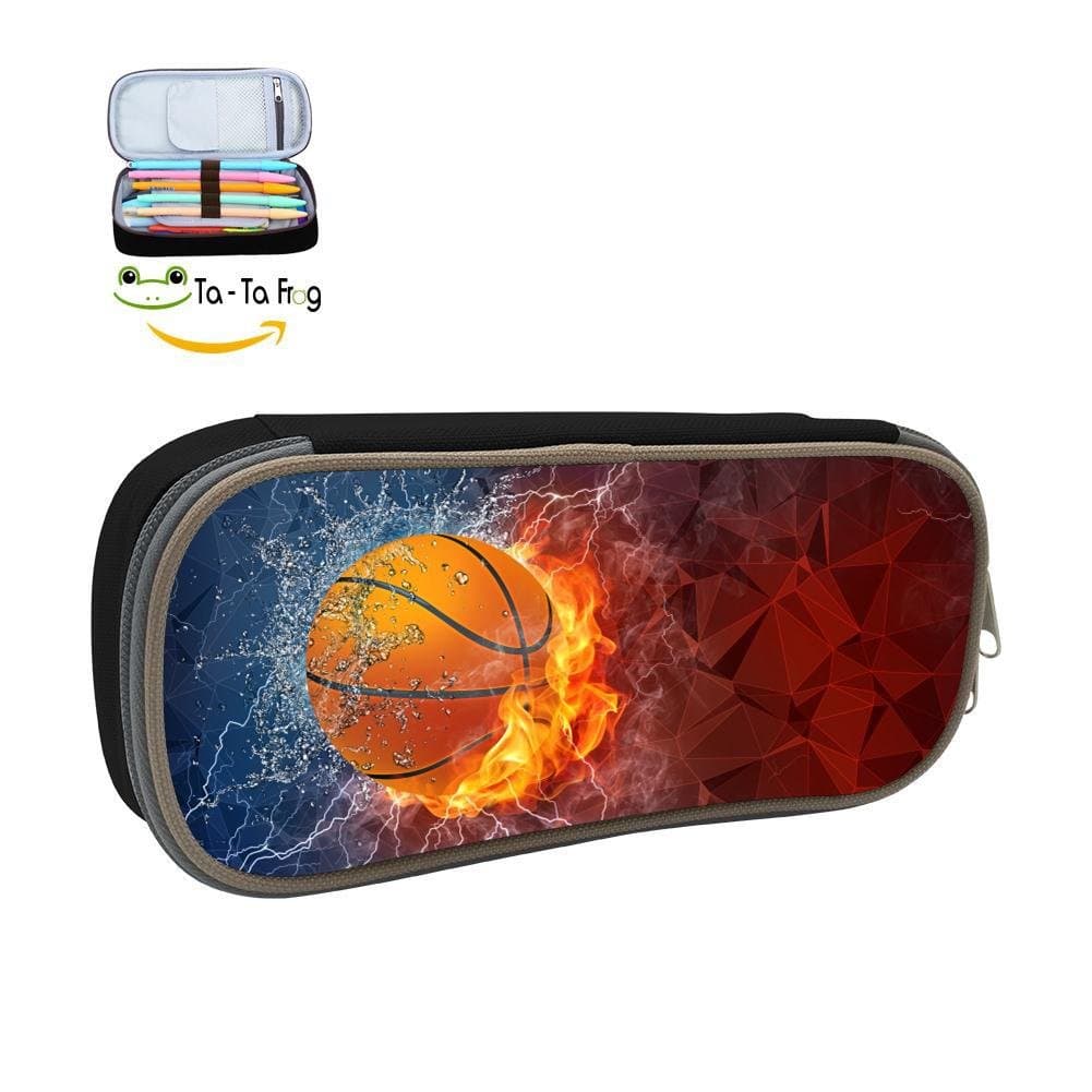Pencil Case Basketball Ice and Fire Pen Case Large Capacity Stationery