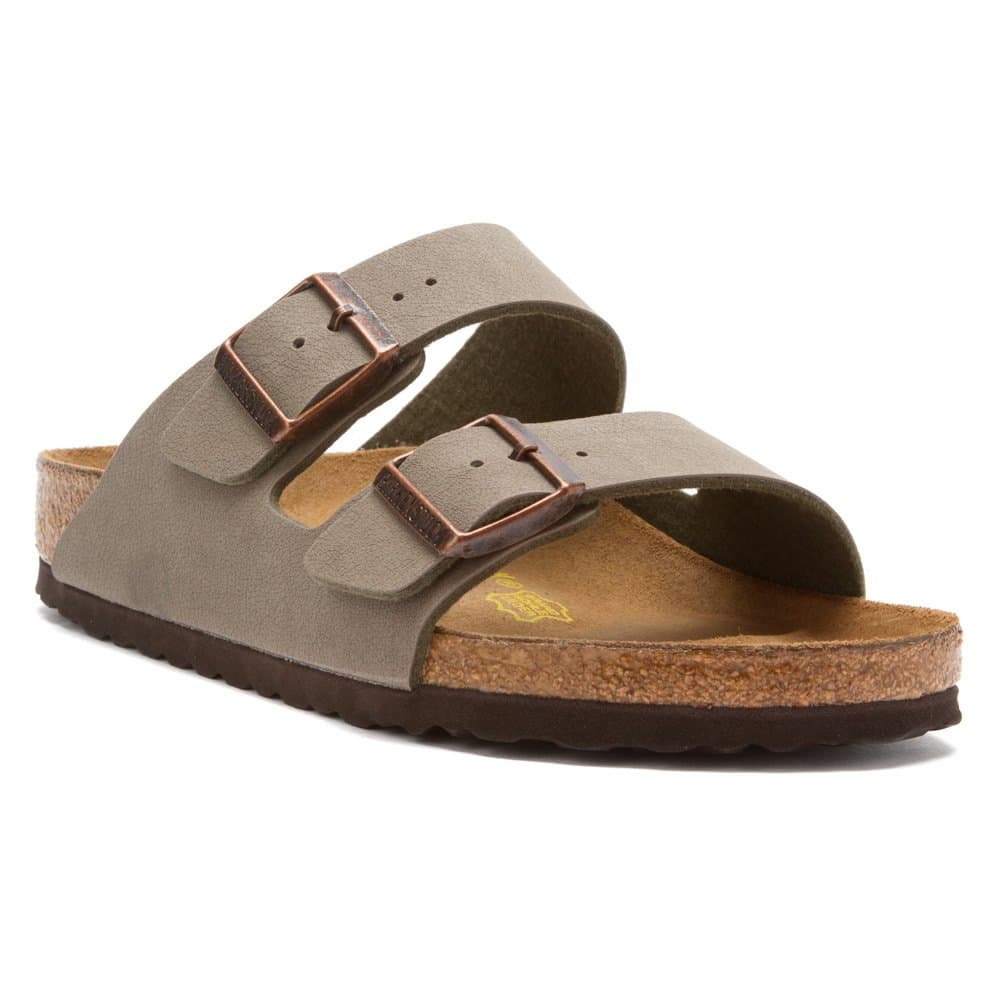 Birkenstock Arizona-Birkibuc (Unisex), Stone Birkibuc&Trade, 35 (US Women's 4-4.5) Regular