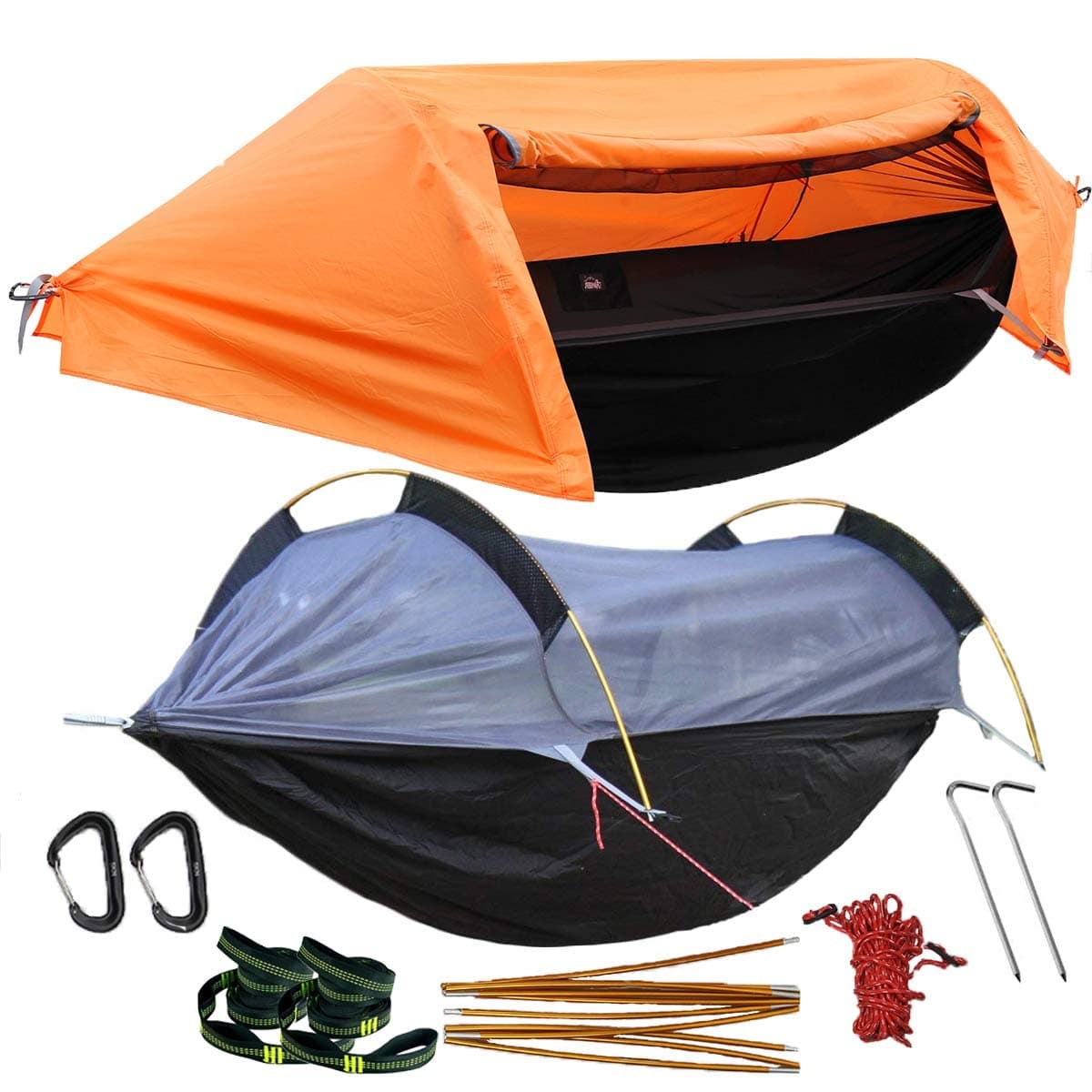 WintMing Hammock with Mosquito Net and Rain Fly Cover 3 in 1 Camping Hammock Tent 440lbs Load