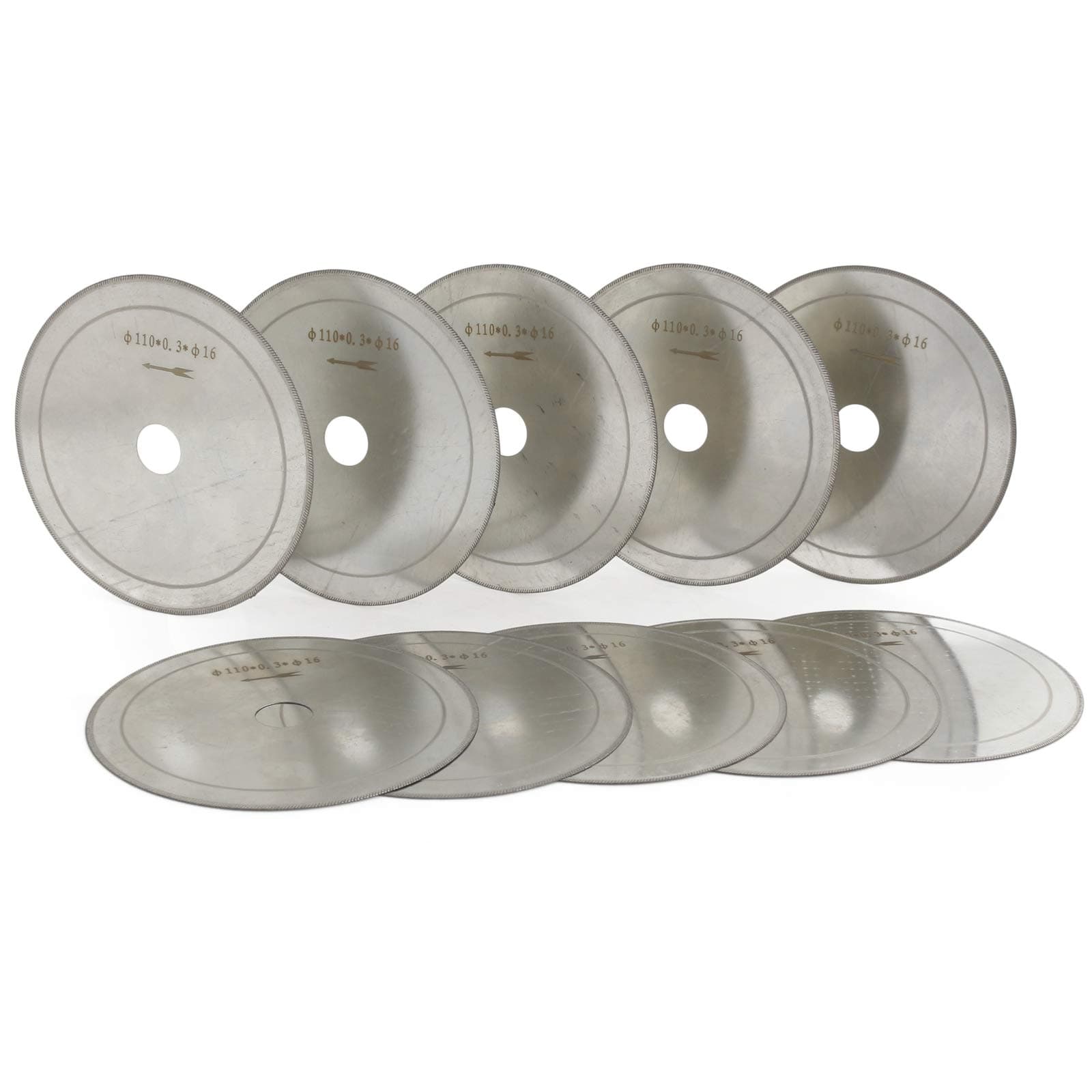 JINGLING 4.5" inch 110mm Diamond Lapidary Saw Blade Thin Rim 0.4 Arbor 5/8" Jewelry Tools for Stone Pack of 10Pcs