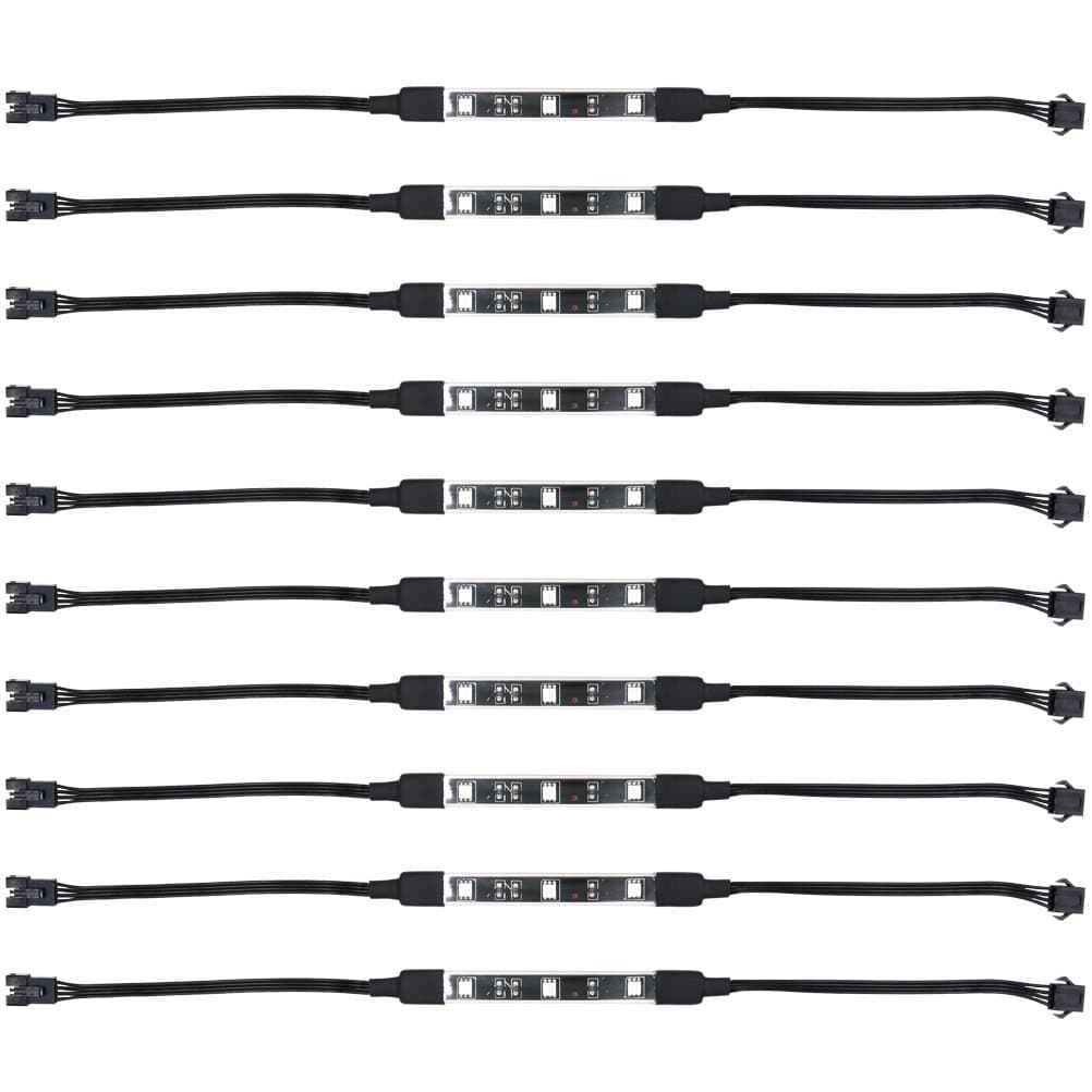 LYLLA 10 Pcs Flexible 3 RGB LED Neon Strip Light for Multi-Color Motorcycle LED Under Glow Light Kit