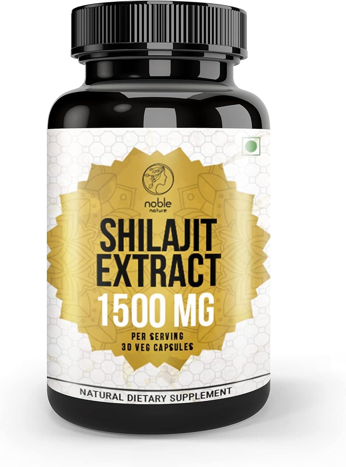 Noble Nature Pure Himalayan Shilajit Extract Capsules with Ginseng and Maca | 1500mg Concentrated Extract Formula Supplement for Men