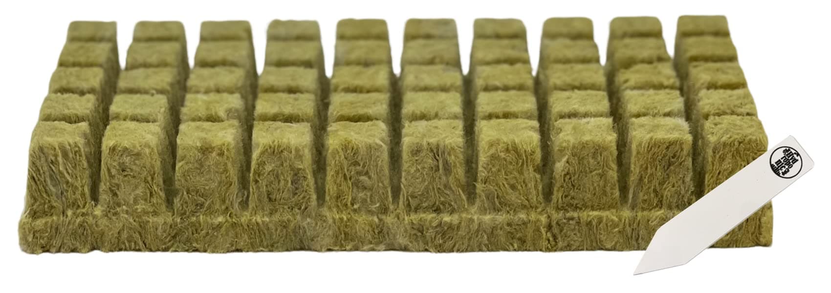 The Hydroponic City 1" Grodan Rockwool Starter Plugs, 1 Sheet of 50 Hydroponic Plugs Stake