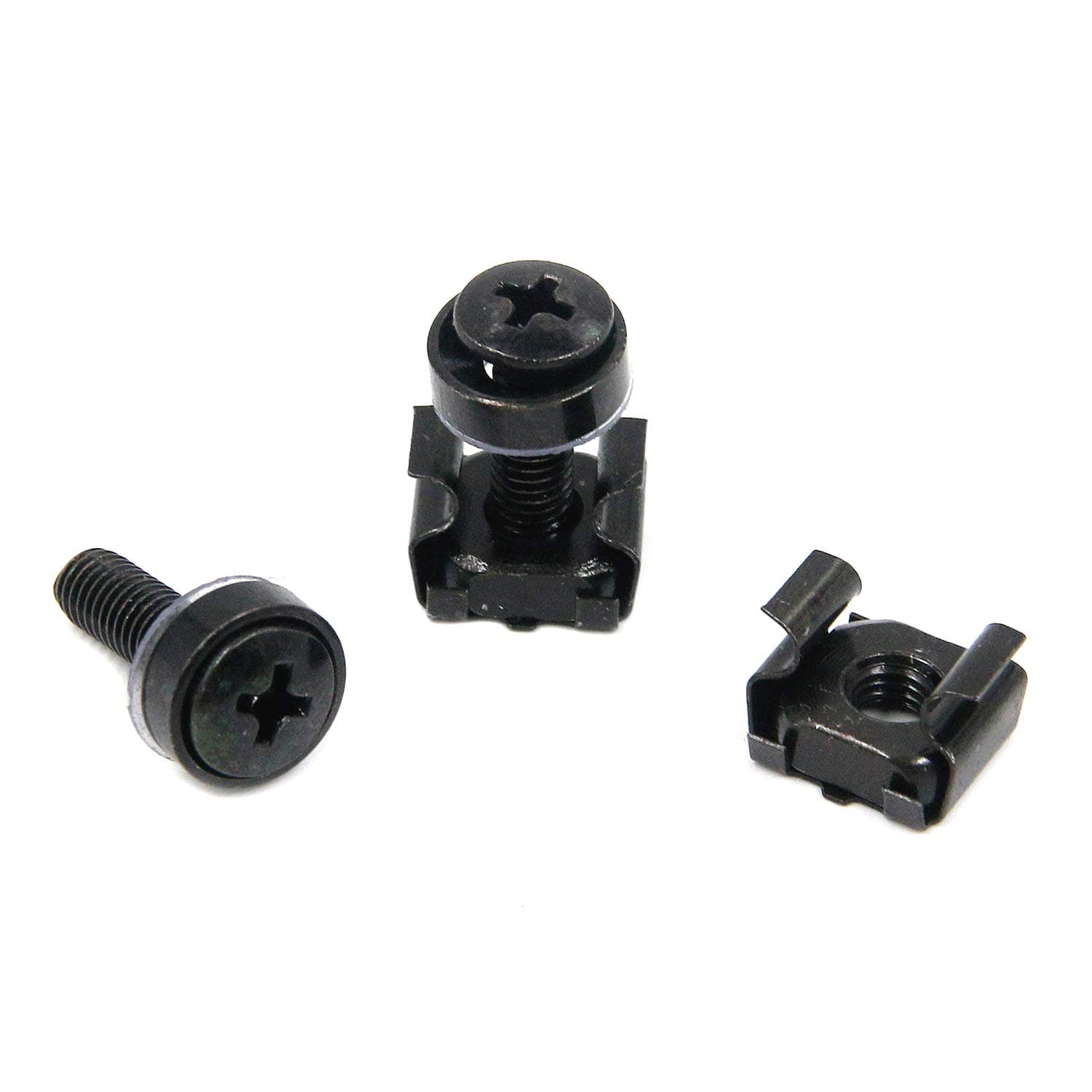 Semetall Rack Mount Cage Nuts Kit 30Pack M5x20mm Cage Cabinet Screw Kit for Rack Mount Server Cabinet/Rack Mount Server Shelves,Including Rack Mount Screws/Square Insert Nuts/Washers(Black)