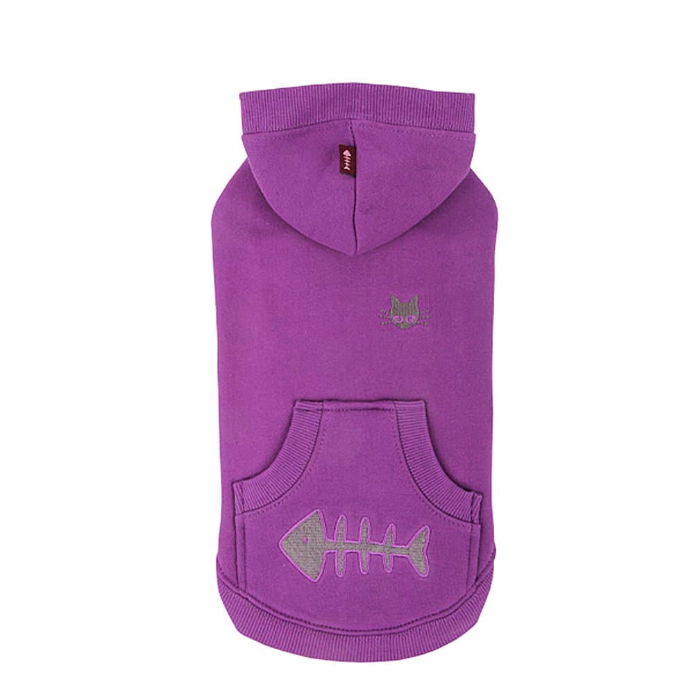 CATSPIA Nemo Hooded Shirt for Cats and Small Animals, Small, Purple