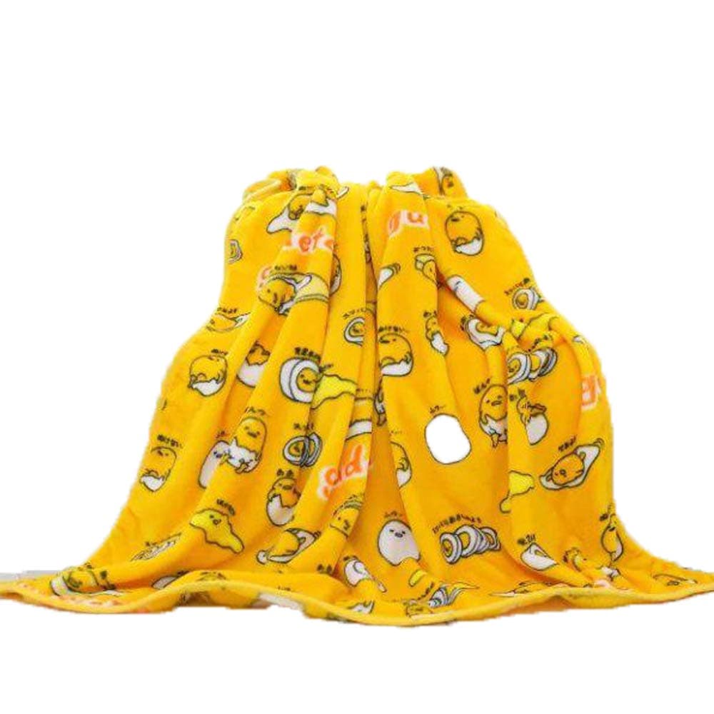 Davrcte Gudetama Throw Blankets The Lazy Egg Soft Flannel Throws Yellow Cute Egg Yellow Small Blanket Anime Gift for Girls Kids (Throw Blanket 40inch40inch)
