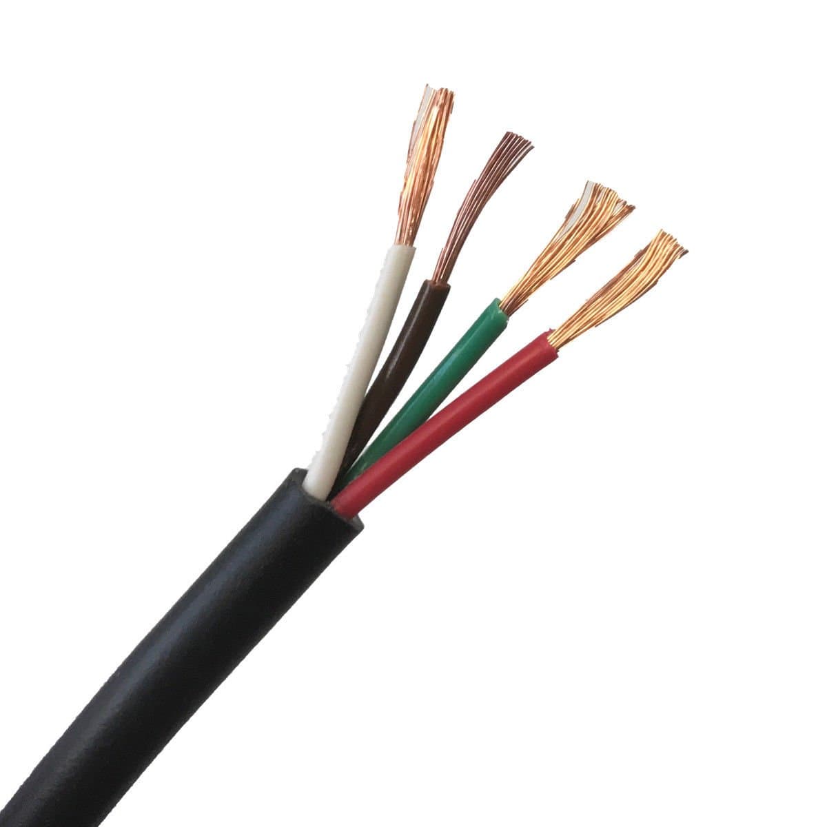 12V 24V AUTOMOTIVE 2/3/4/5/7 CORE THINWALL RED/BLACK CAR CABLE WIRE ROUND/FLAT (Round 4 Core 0.75mm² 14Amps, 20 Metres)
