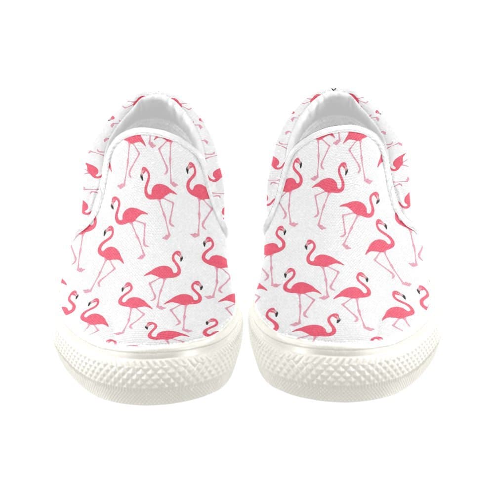 D-Story Custom Sneaker Pink Flamingo Women Unusual Slip-on Canvas Shoes size_name 10 B(M) US