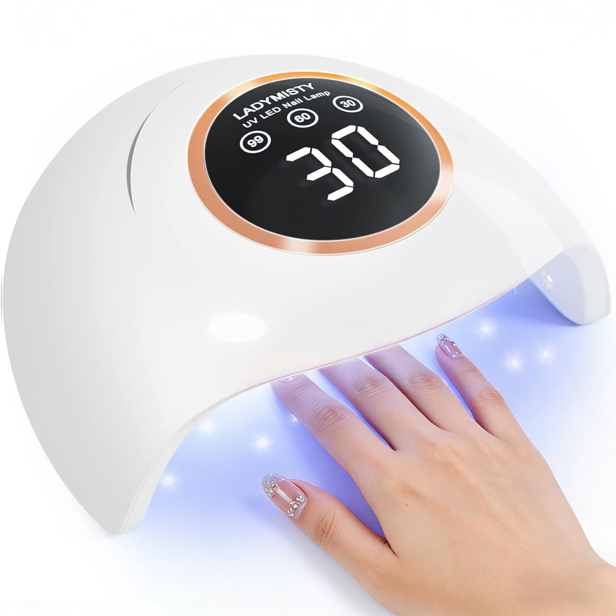 72W UV LED Nail Lamp, 2026 New Upgrade UV Light for Gel Nails with 18 Beads, 3 Timer Nail Dryer, LCD Display, Auto Sensor, Professional Nail Lamps for Gel Polish – Best Gifts, White Lamp