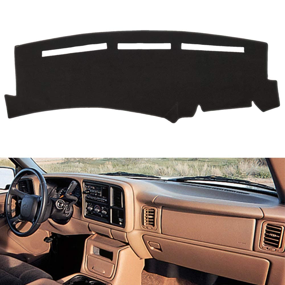 Dashboard Cover for Chevrolet Silverado 1500 2500 3500 1999-2006 Avalanche Chevy Tahoe Suburban GMC Sierra Yukon Dash Cover Mat Carpet, Black