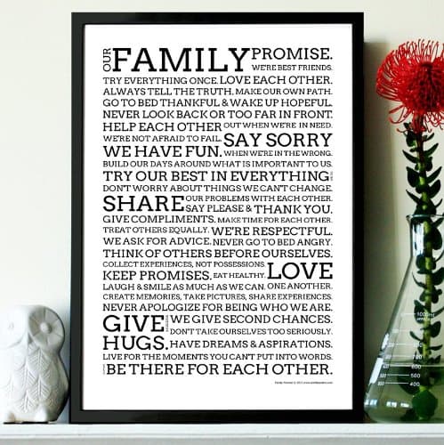 FAMILY PROMISE POSTER - Motivational Quote Print Art Picture - Size A3 (420 x 297 mm) by Wisdom Media