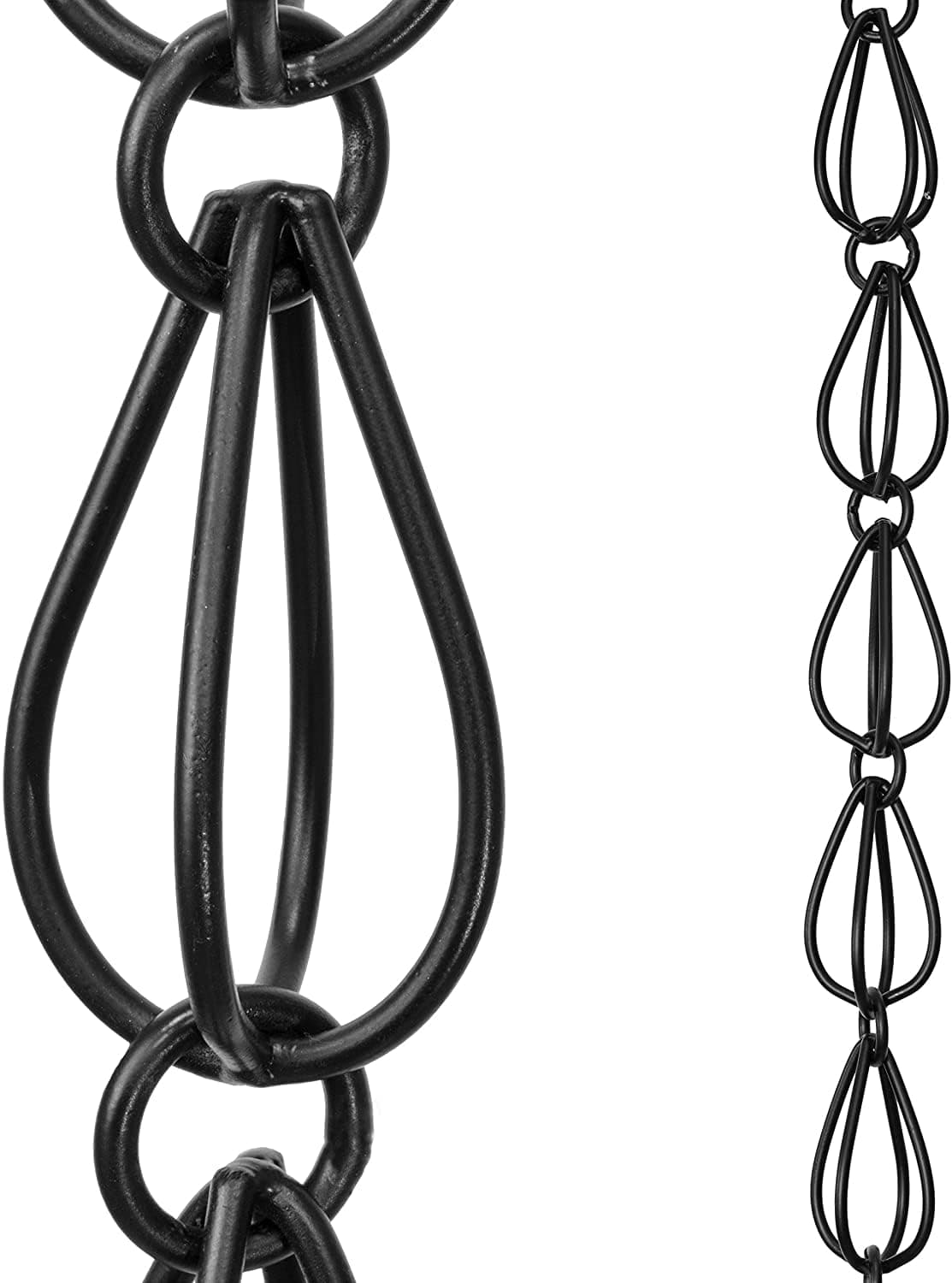 Monarch Rain Chains Aluminum Teardrop 8-1/2-Feet Length (Flat Black Powder Coated)