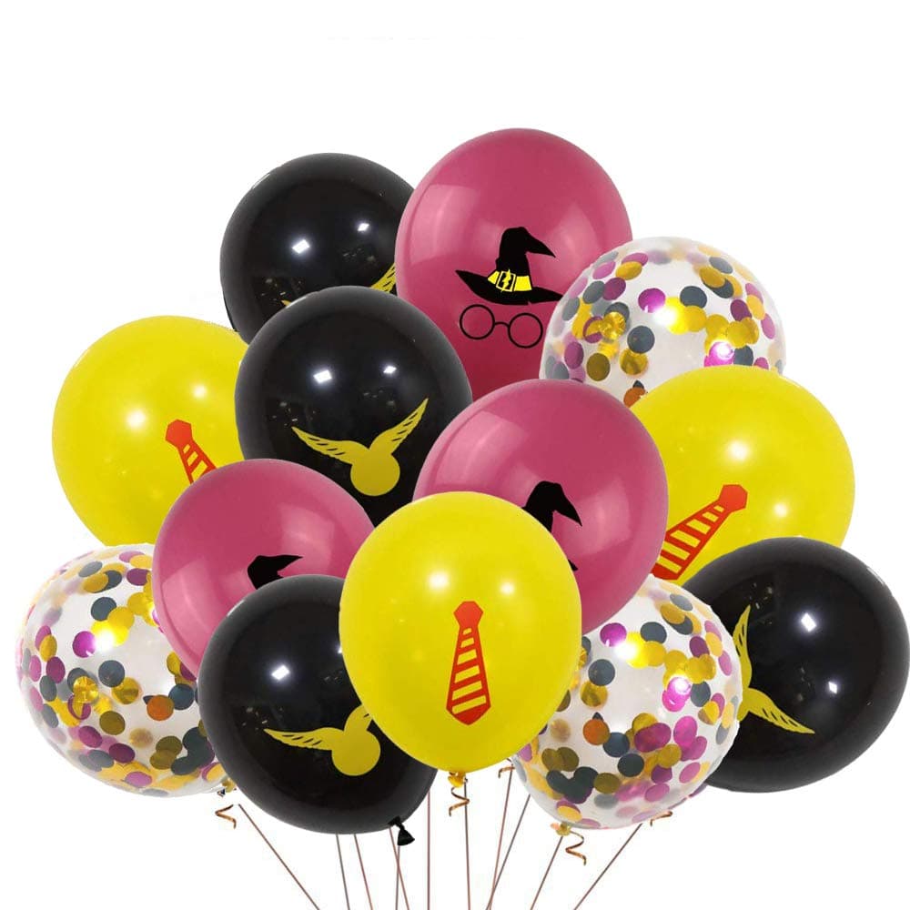 Harry Potter Pattern Balloons, 40 PCS 12 Inch Latex Balloons Harry Potter Color Confetti Balloons Kit for Baby Children Kids Birthday Party Baby Shower Harry Potter Theme Party Supplies